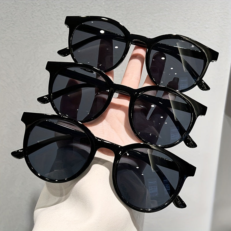 3pairs Oval Fashion Sunglasses For Women Men.
