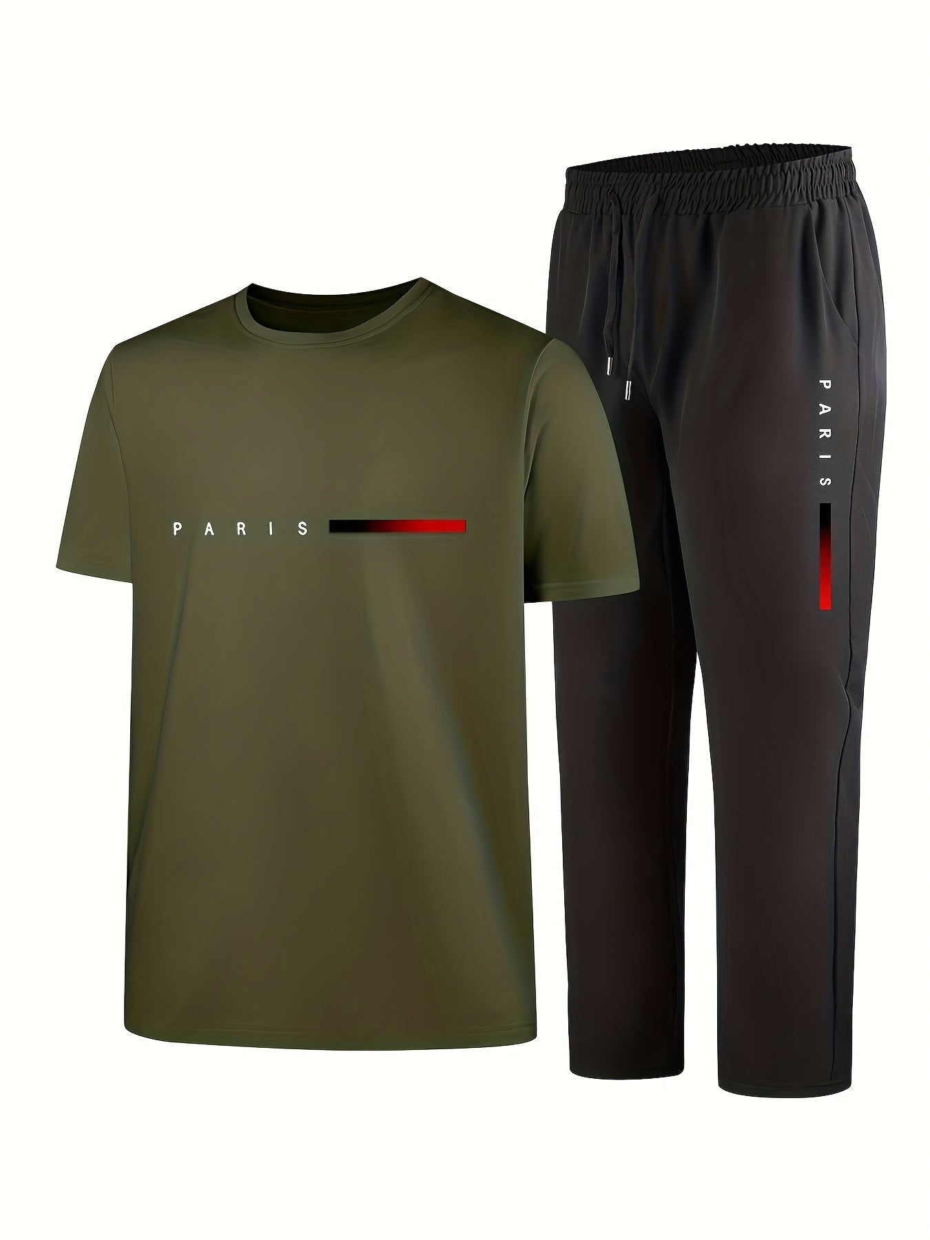 Men'S Casual Sports Two-Piece Set Short Sleeve .