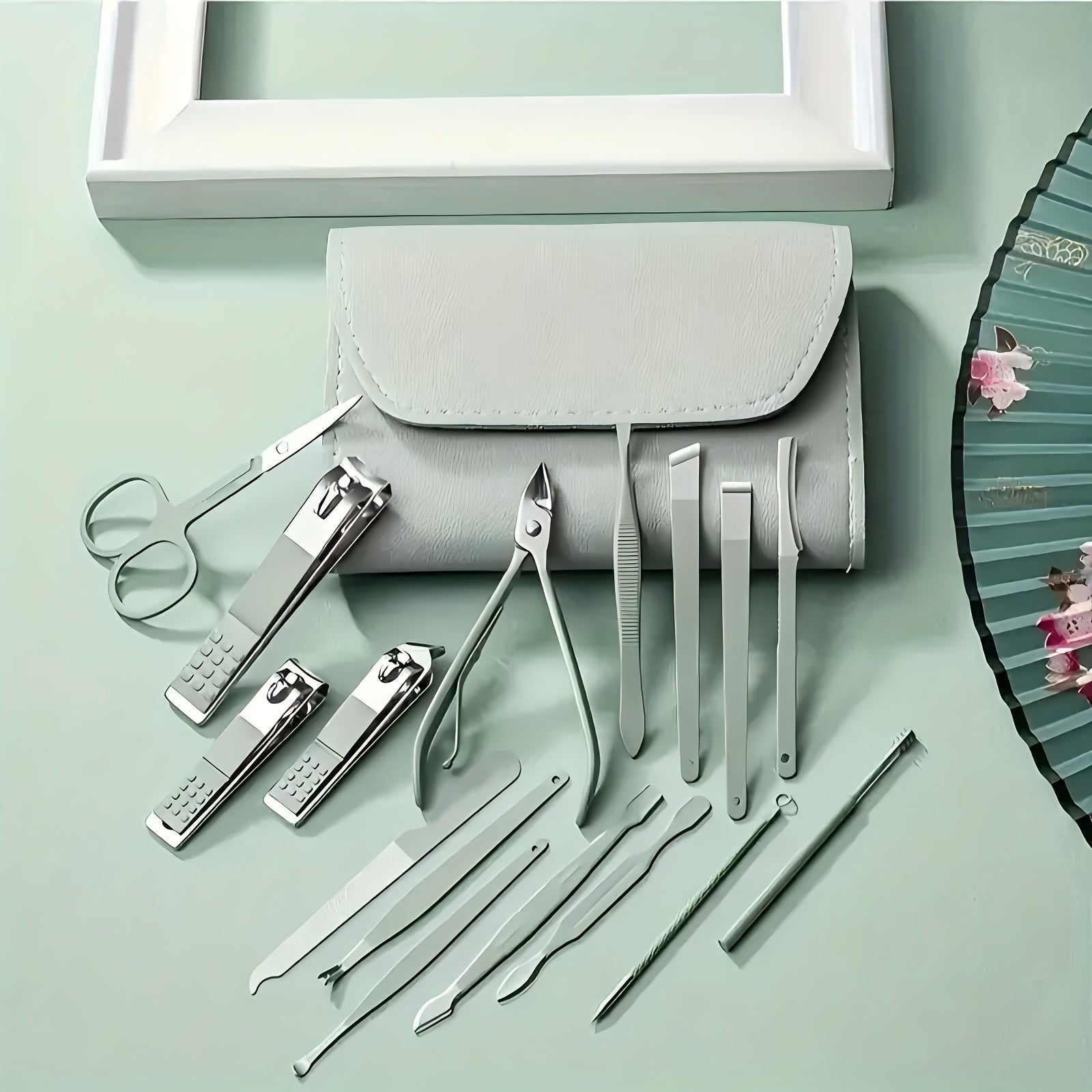 Complete Manicure & Pedicure Kit - Stainless Steel Nail Clippers, Files & Cutters - Odorless Personal Care Set for Men & Women