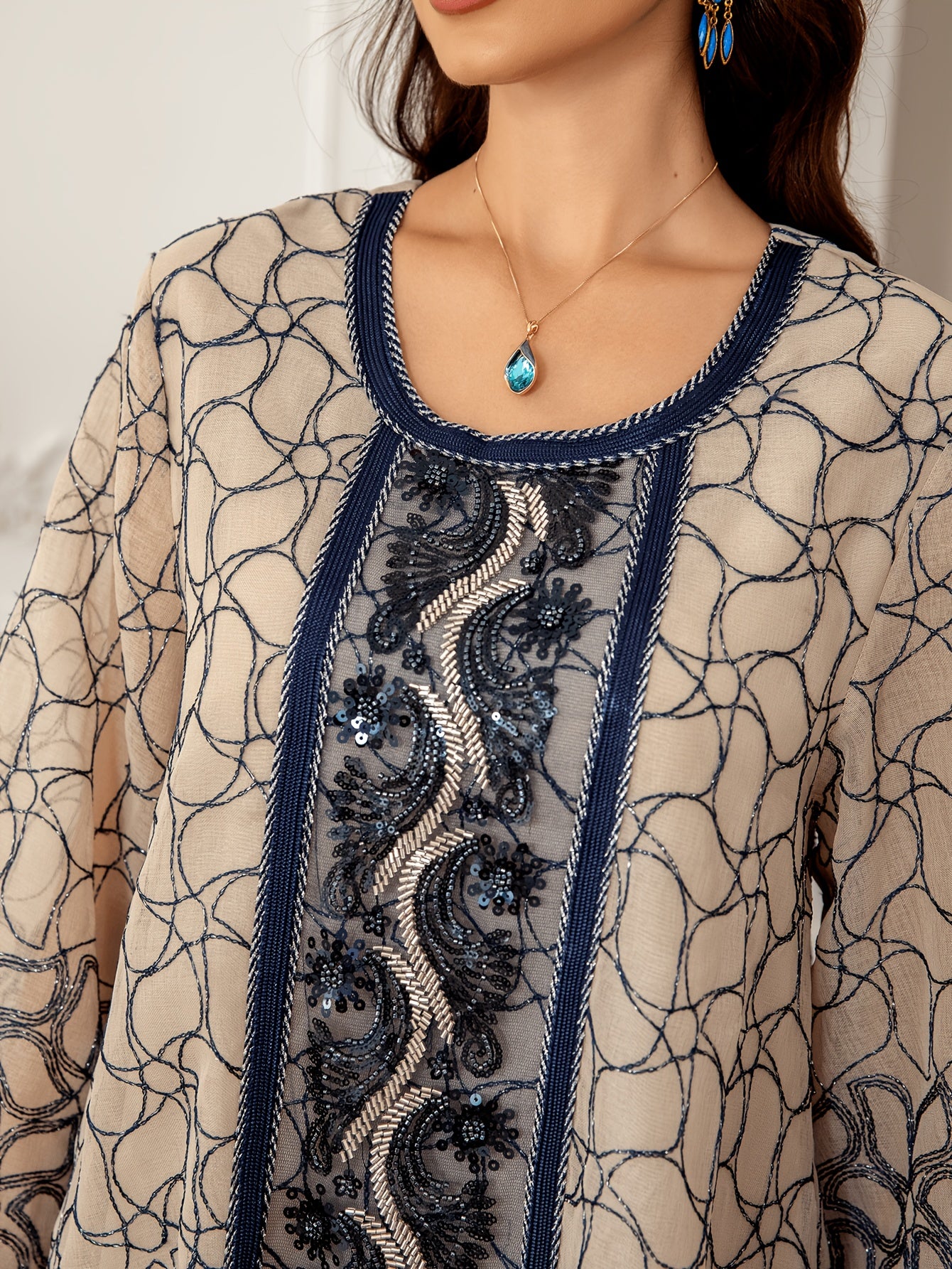 Elegant Middle Eastern Style Jalabiya Dress for Women -./MH