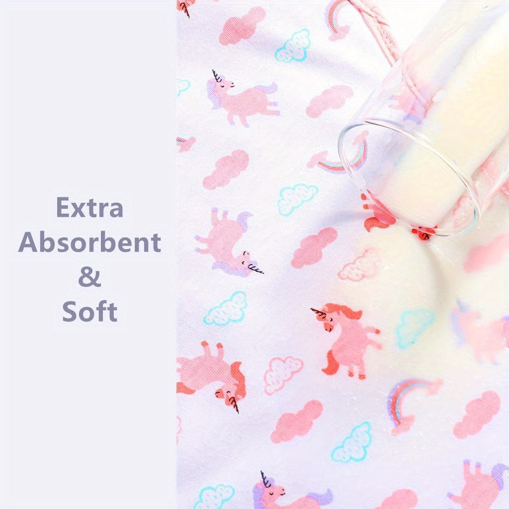 4-Pack of Ultra-Soft & Absorbent Burp Cloths - Waterproof & Cute Unisex Designs for Baby, Halloween, Thanksgiving, Christmas Gift Easter Gift