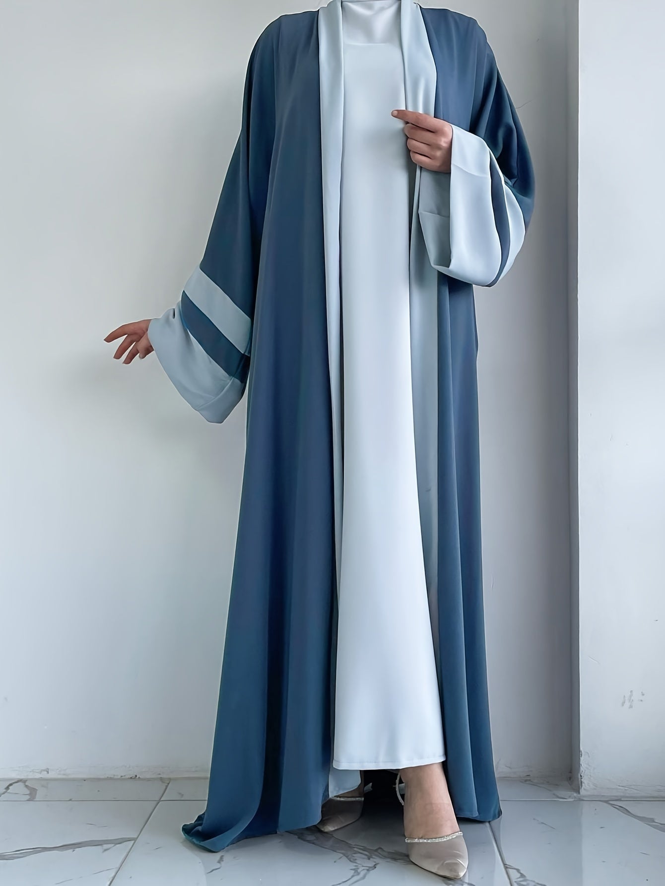 Elegant Two-Piece Abaya Set for Women - / MH