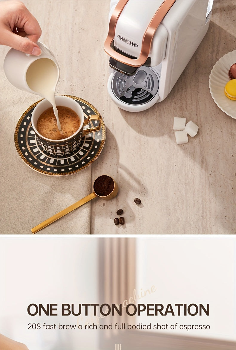 1pc Coffee Maker For Single Pods CAFELFFE 4 In 1 Coffee Machine Hot/Cold Dolce Gusto Milk Nespresso Capsule ESE Pod Ground Coffee Cafeteria 19Bar Teacher's Day Halloween Christmas Wedding Birthday Valentines Day Gift Coffee T
