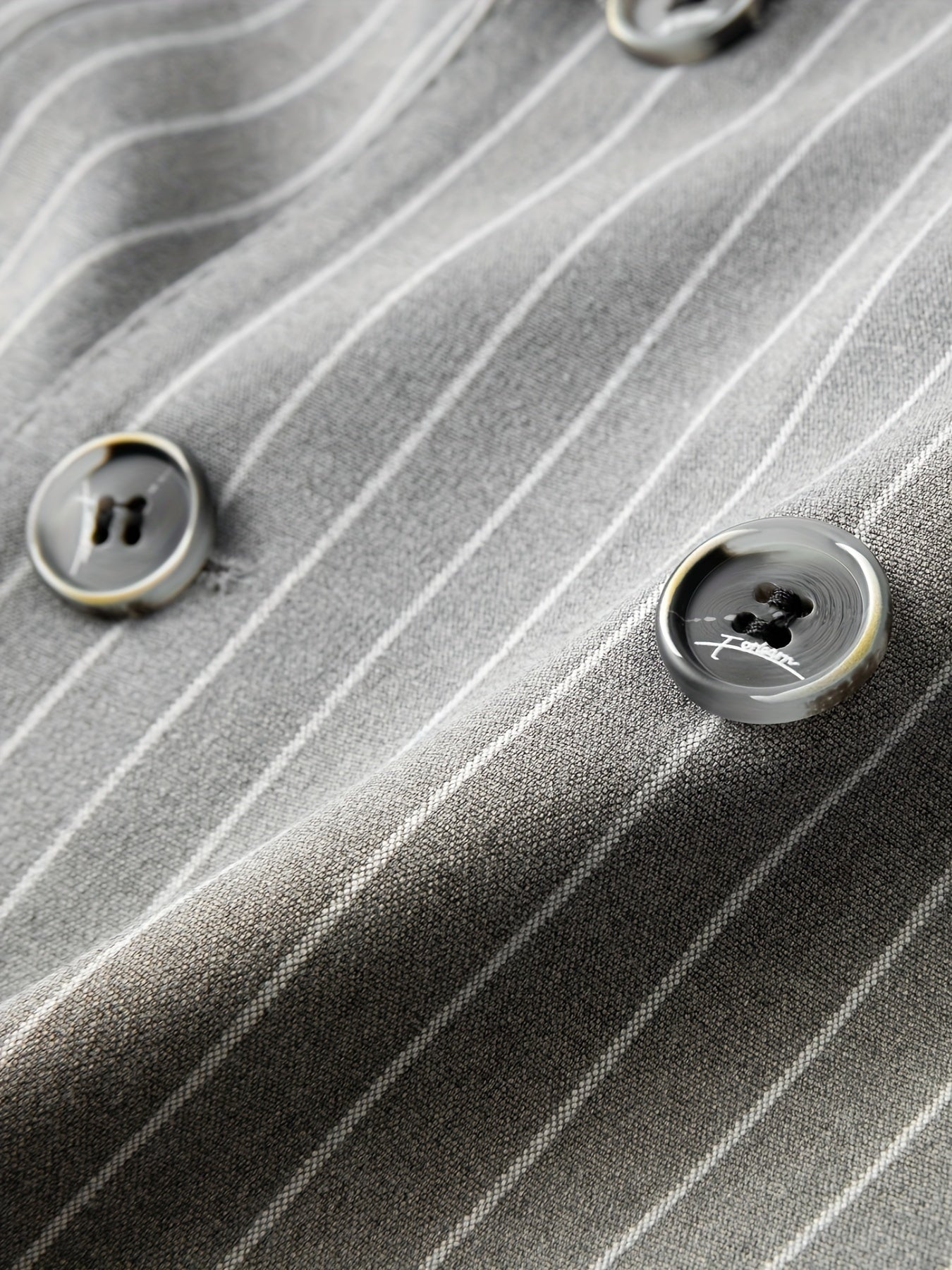 Men's Classic Striped Double-Breasted Blazer,