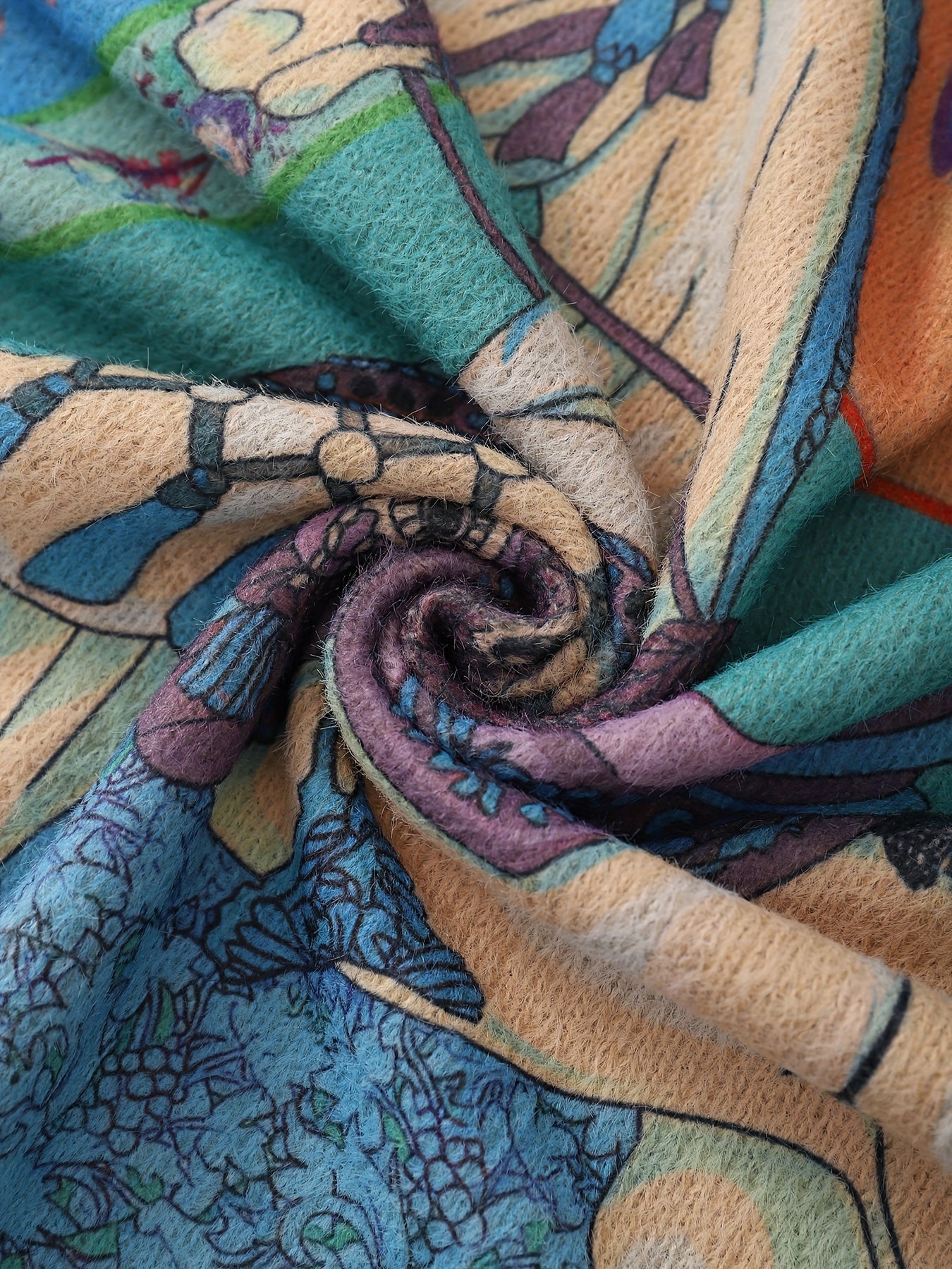 A Cartoon Vintage Animal-Themed Sweater Featuring a Saddle Pattern,