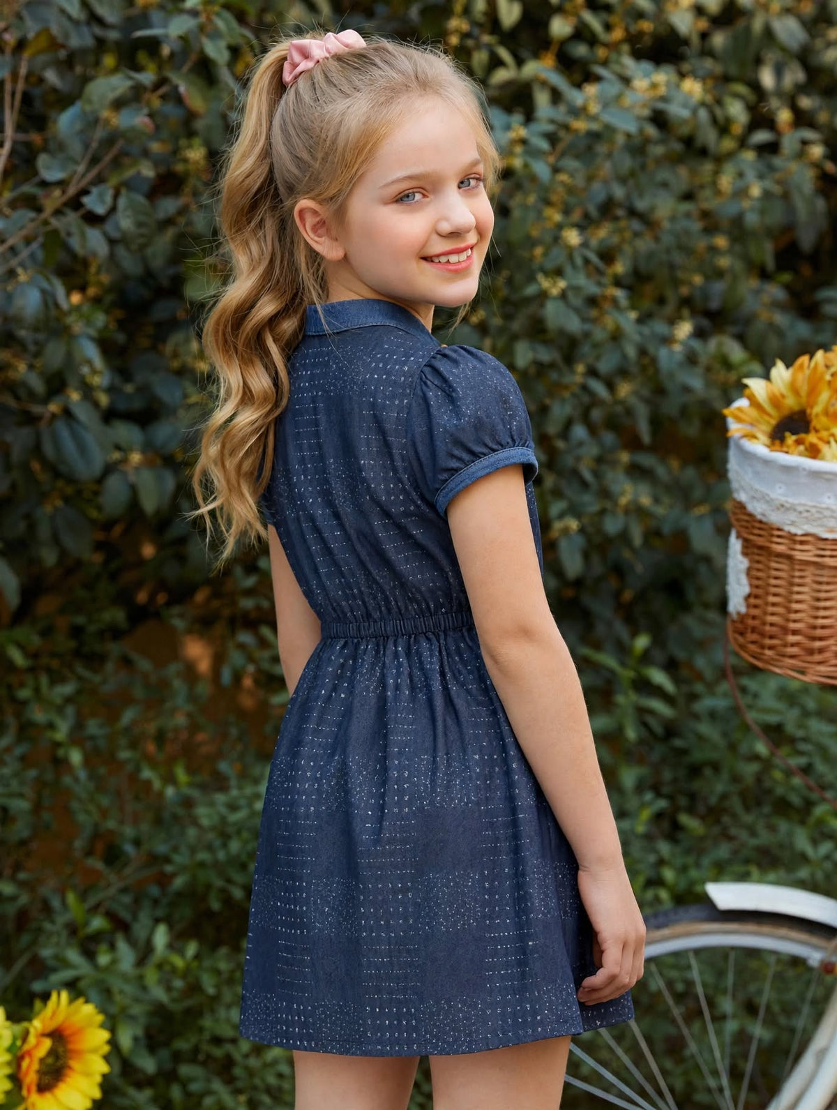 Kid Girl's High neck Drop Sleeve Dress | MH