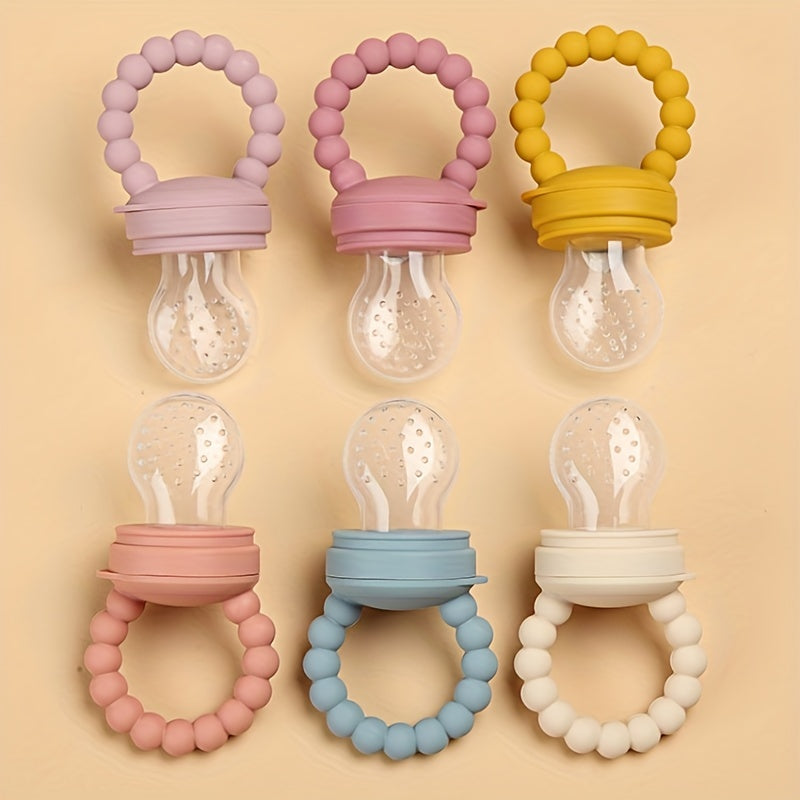 3pcs Children's Silicone Fruit & Vegetable Feeder With Handle - Perfect Food Supplement Pacifier, Christmas, Halloween, Thanksgiving Day Gift