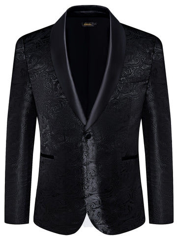 Men's Retro Paisley Pattern Blazer, Chic Elegant One Button.