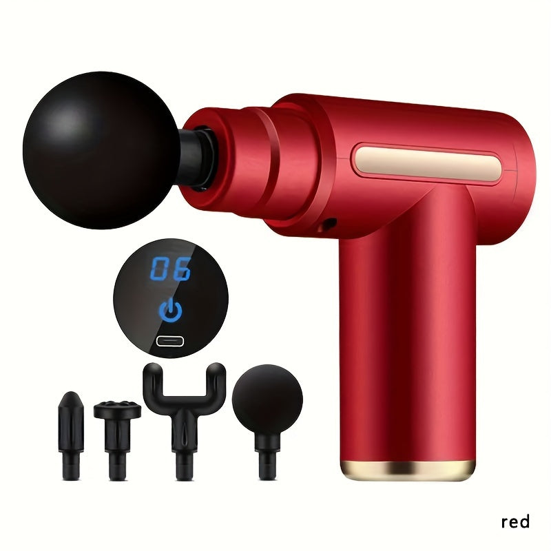 1pc Massage Gun, Deep Tissue Muscle Handheld Impact Massager, Suitable For Body, Back, And Neck Massage Relaxation, Ultra Compact And Elegant Design, High Torque Power Supply, Father's Day Gift For Dad