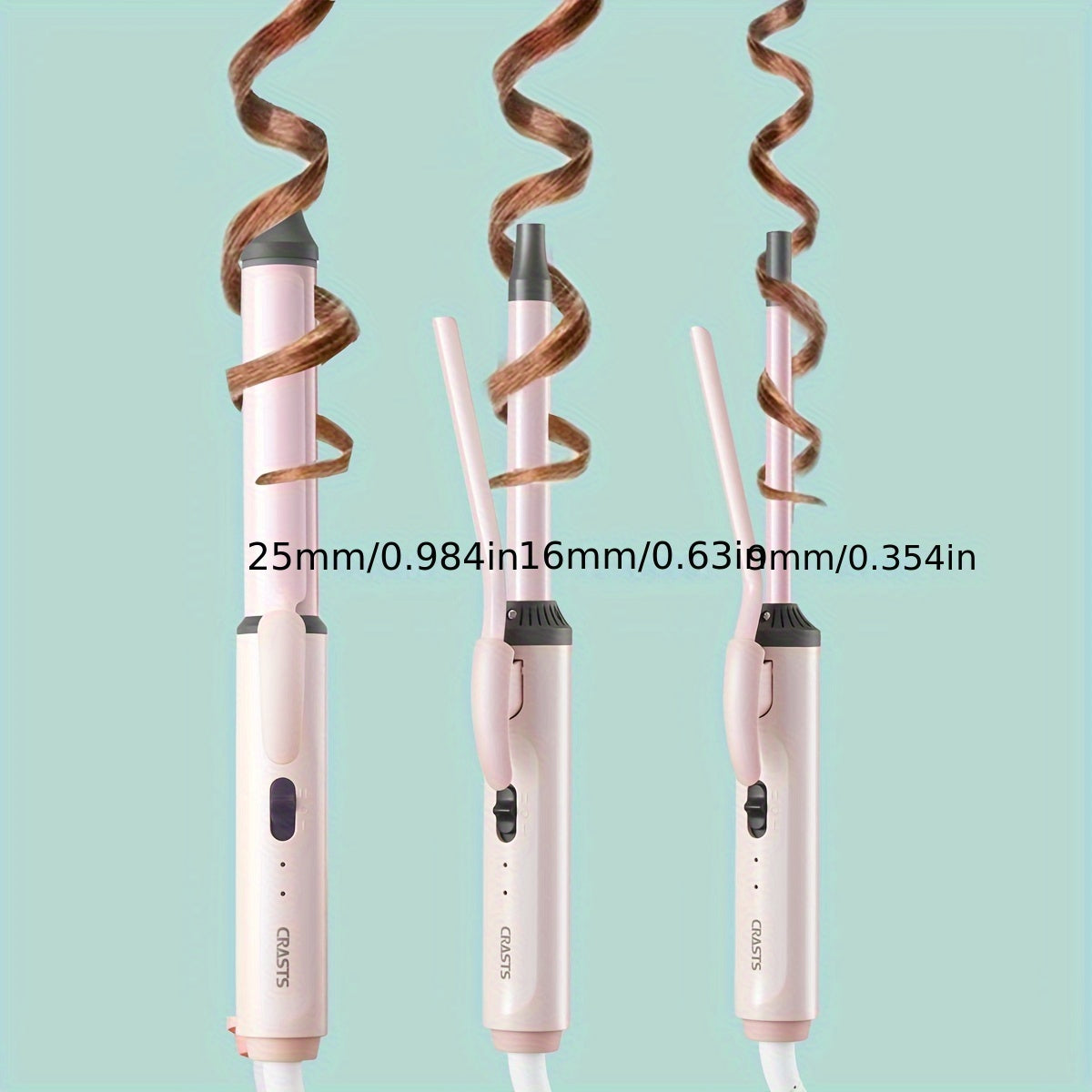 9/16/25mm Hair Curling Iron Ultra-fine Curling Wand Hair Curler Waver DIY Hair Styling Tools Holiday Gift For Women