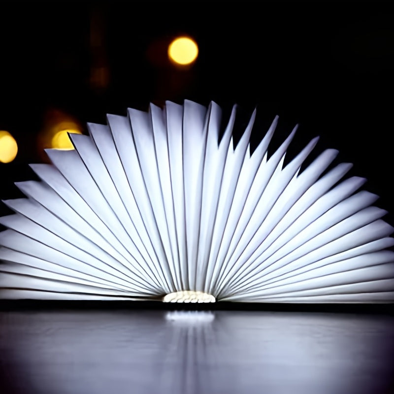 Five-color Wood Book Lamp Night Light Flip Book Lamp Bedroom Bedside Sleep .