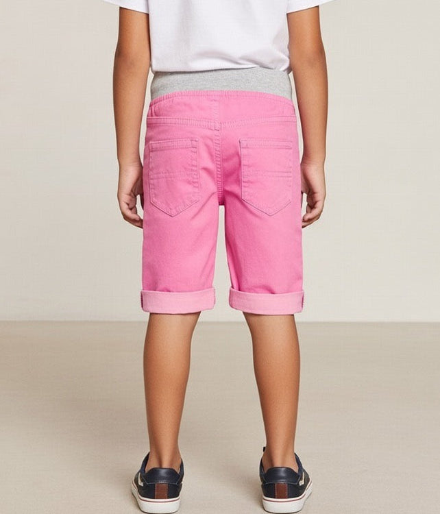 Unisex Kids Urban Drawstring Twill Super Stretch Cotton Shorts | Size (4-14Years) | MH
