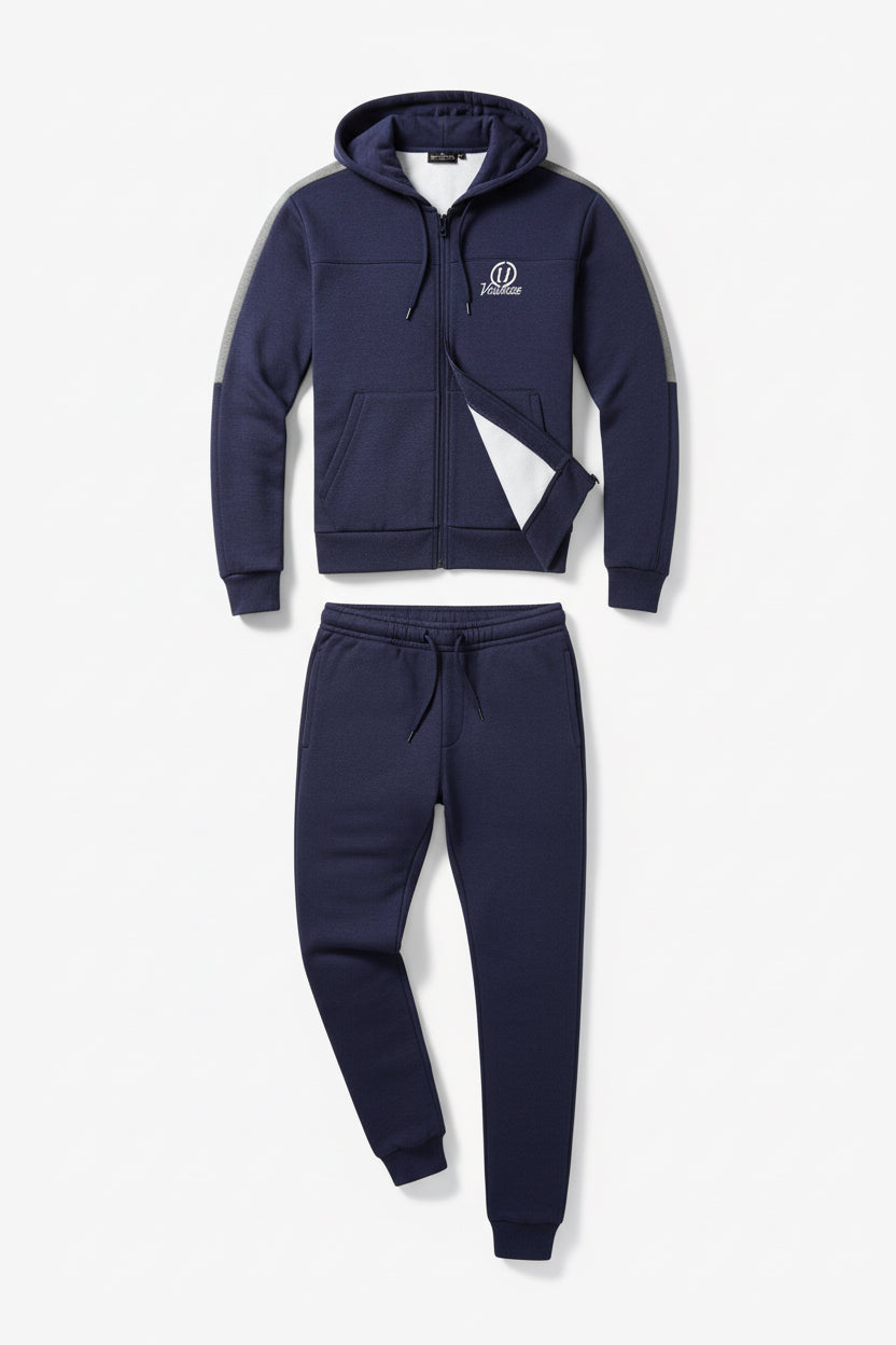 Men’s Hooded Tracksuit & Jogger Set – Premium Denim Blue Athleisure Co-Ord | MH