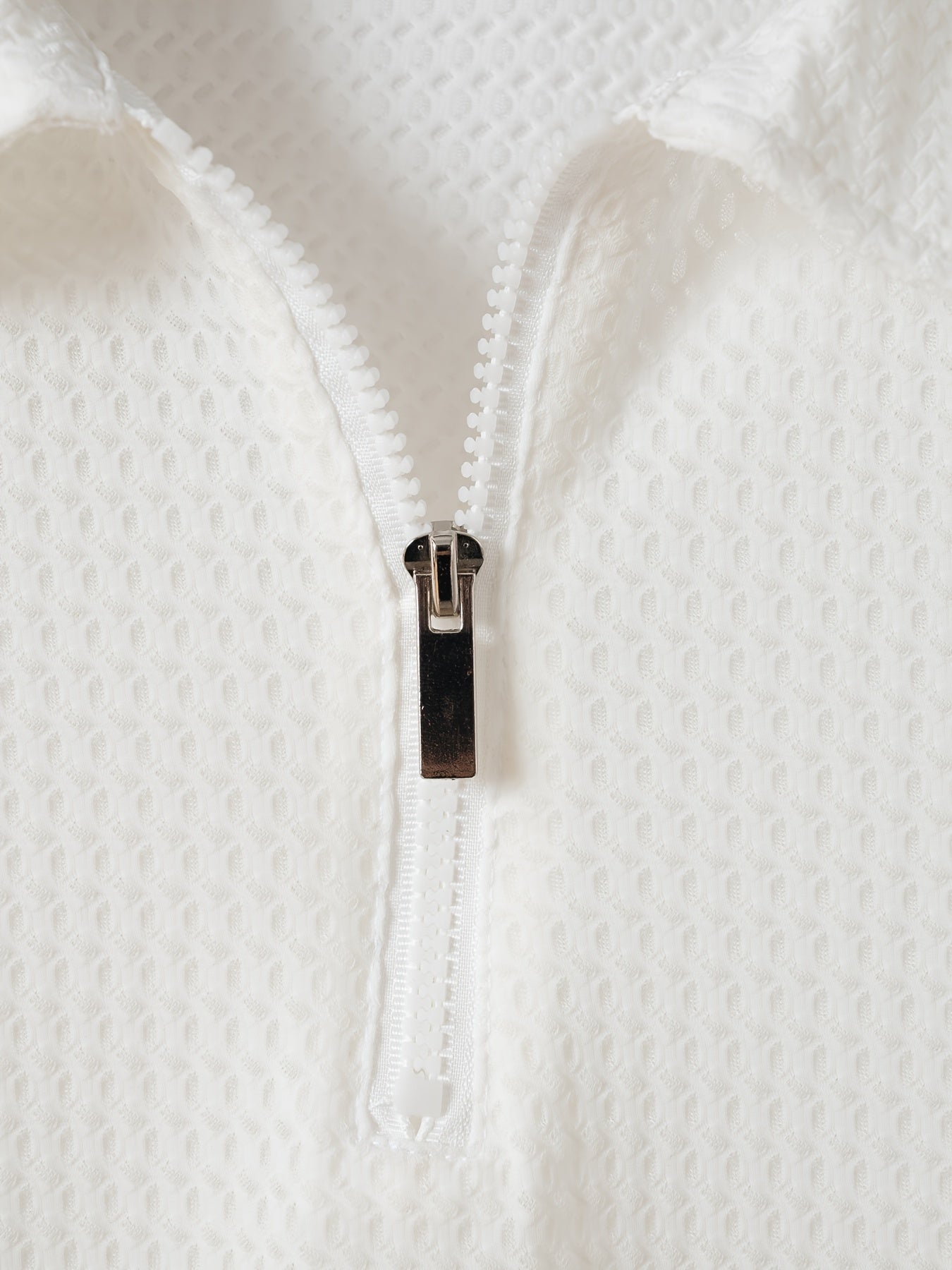 Men's Solid Color Quarter Zip Golf Shirt, Breathable Short Sleeve .