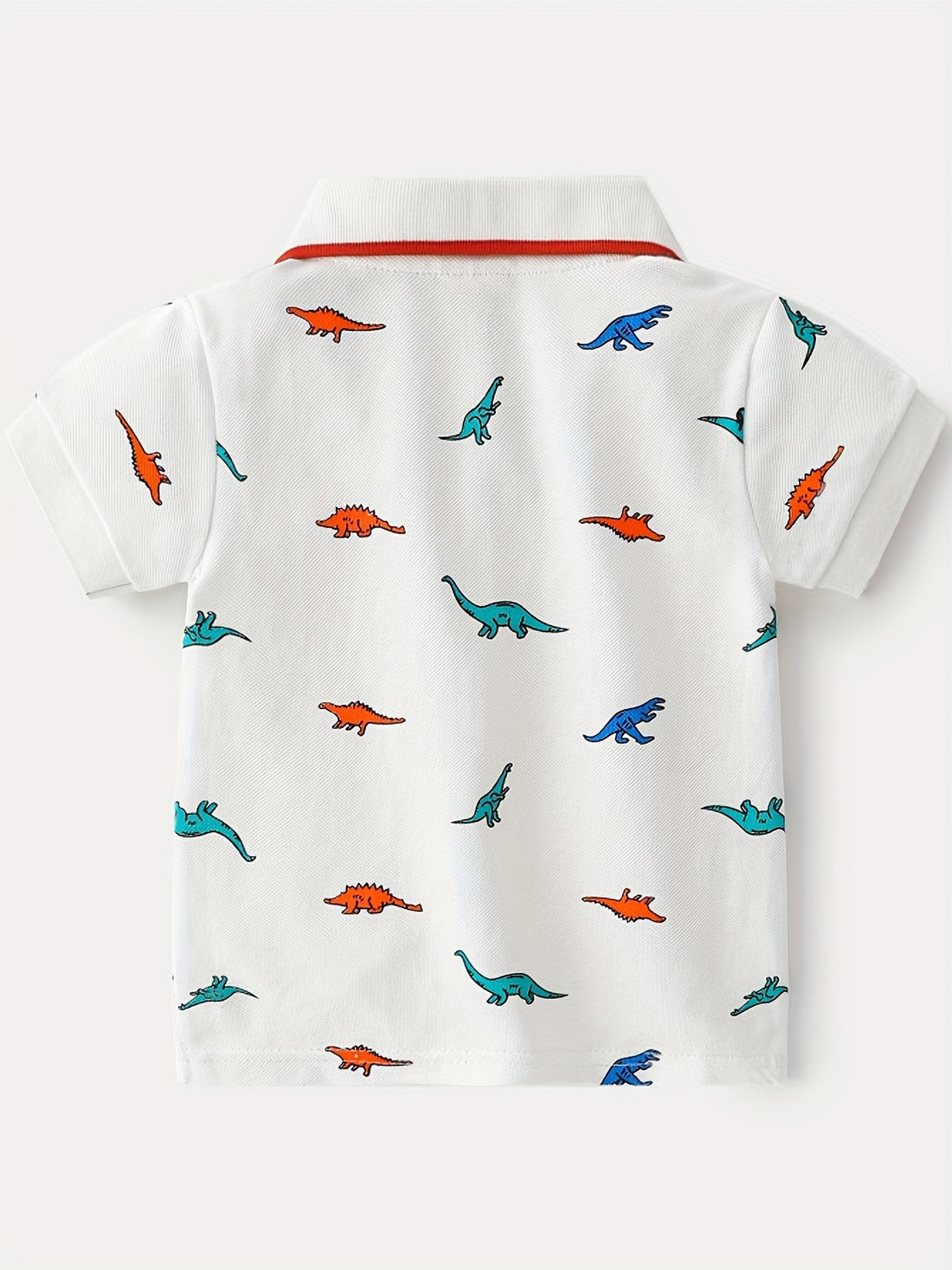 Toddler Boys Dinosaur Graphic Button Short Sleeve Cotton Casual Polo Shirt Top Kids Summer Clothes