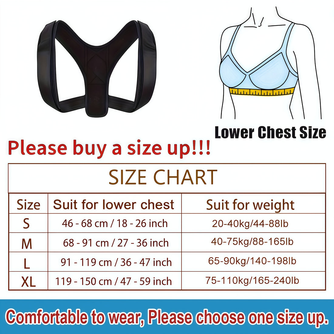 1pc Back Brace Posture Corrector for Women And Men - Adjustable Upper Back Support And Shoulder Back Brace for Neck, Clavicle, Shoulder, Back Posture Support - Breathable and Comfort