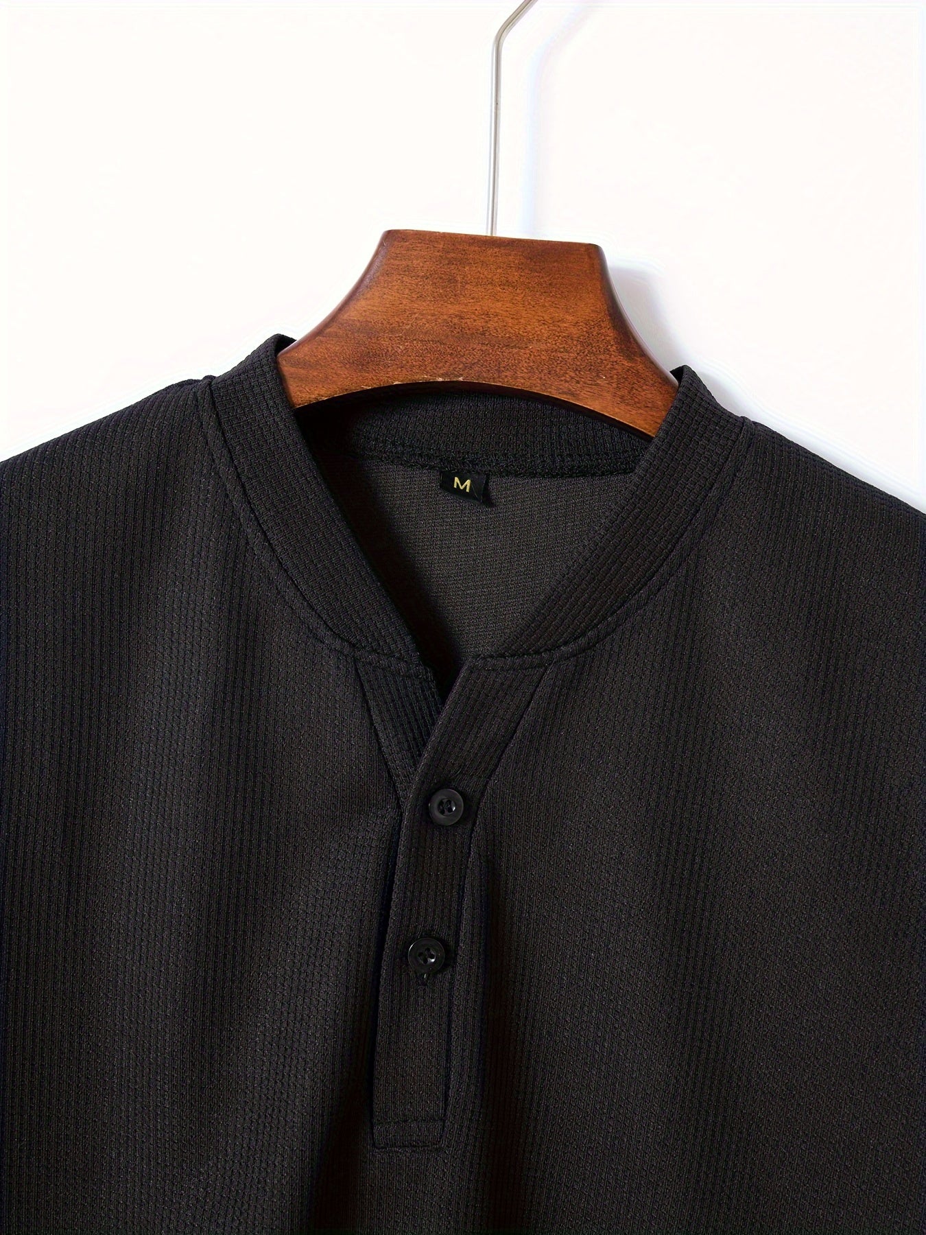 Men's Solid Waffle Stand Collar Short Sleeve Golf Shirts,