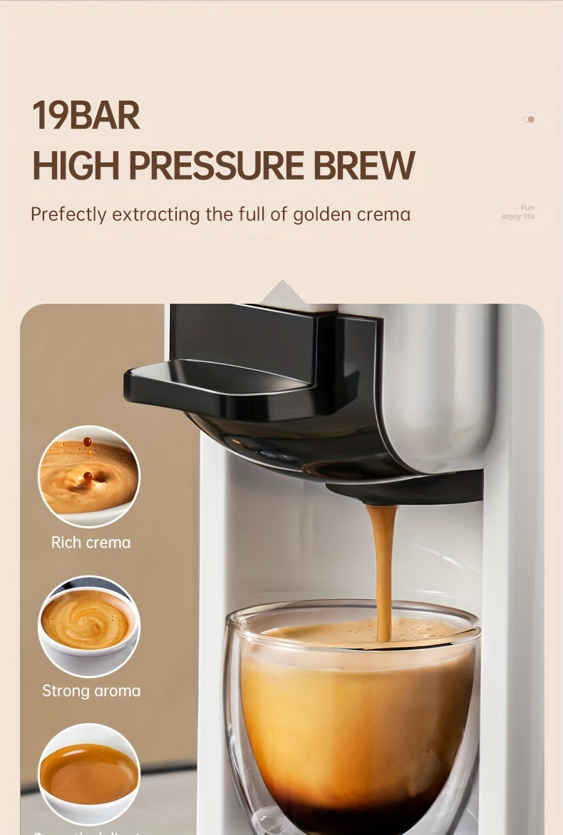 1pc Coffee Maker For Single Pods CAFELFFE 4 In 1 Coffee Machine Hot/Cold Dolce Gusto Milk Nespresso Capsule ESE Pod Ground Coffee Cafeteria 19Bar Teacher's Day Halloween Christmas Wedding Birthday Valentines Day Gift Coffee T