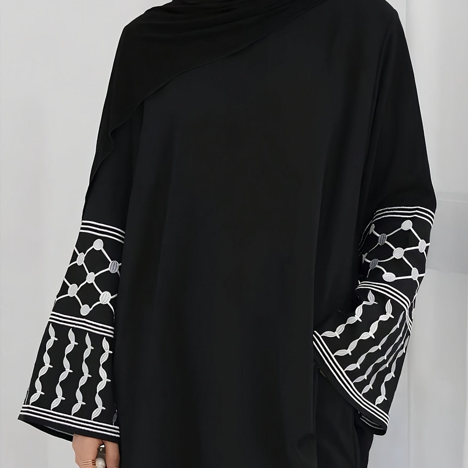 Women'S Arab Dress Set! Black Ethnic Embroidered ./MH