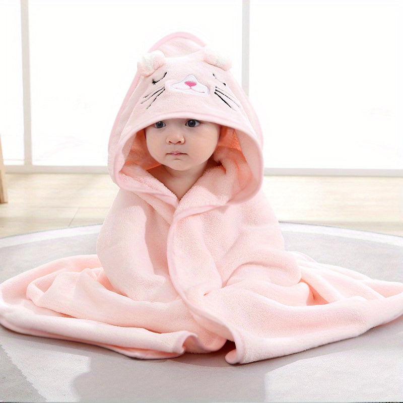 Soft & Adorable Baby Bath Towel With Hood - Perfect For Newborns, Christmas Halloween Gift