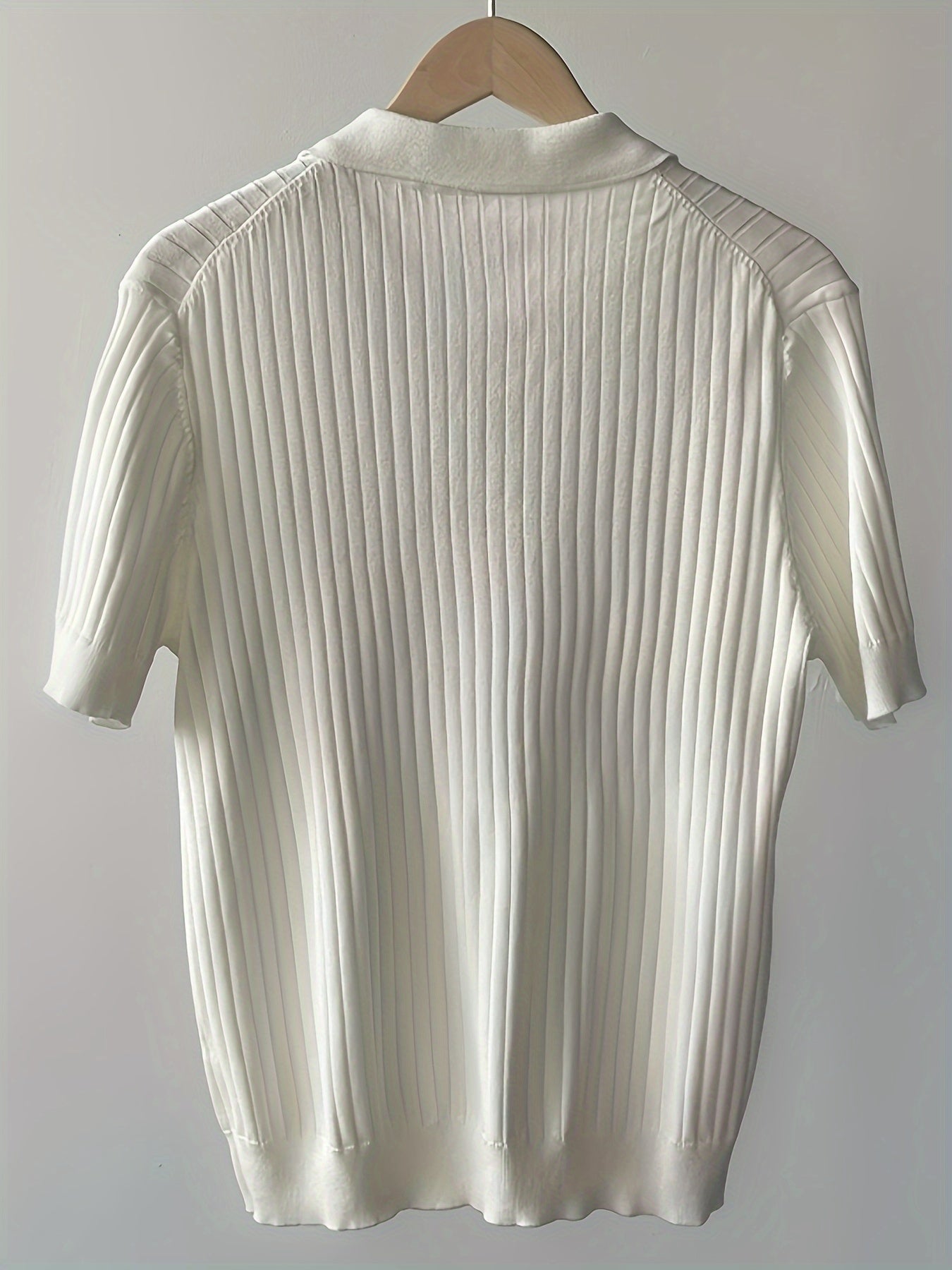 Men's Stripe Pattern Sweater, Casual Breathable Medium Stretch .