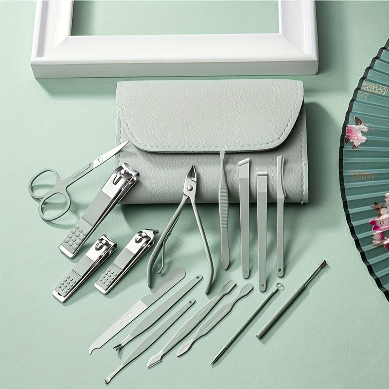 Complete Manicure & Pedicure Kit - Stainless Steel Nail Clippers, Files & Cutters - Odorless Personal Care Set for Men & Women