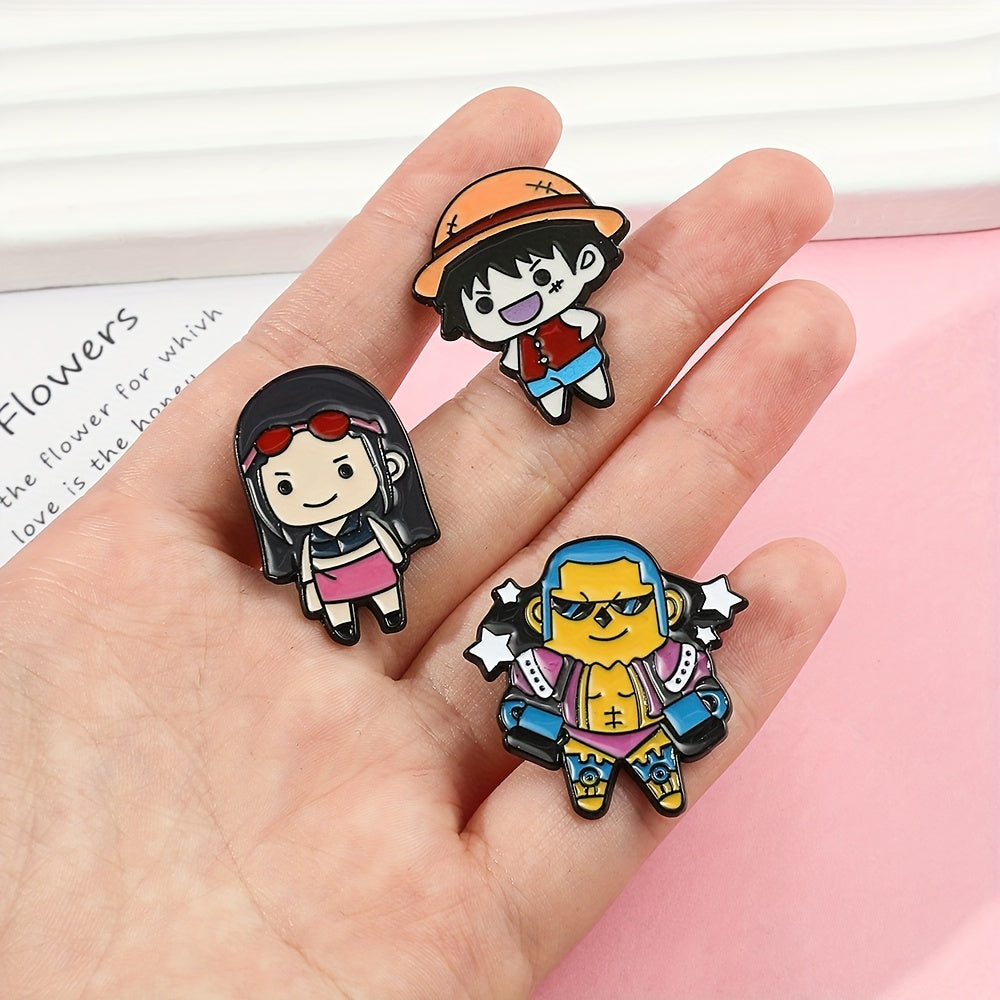 1pc Creative Cartoon Figure DIY Metal Pin Badge for Clothes, Backpack, Hat - Perfect Holiday Party Gift for Teens