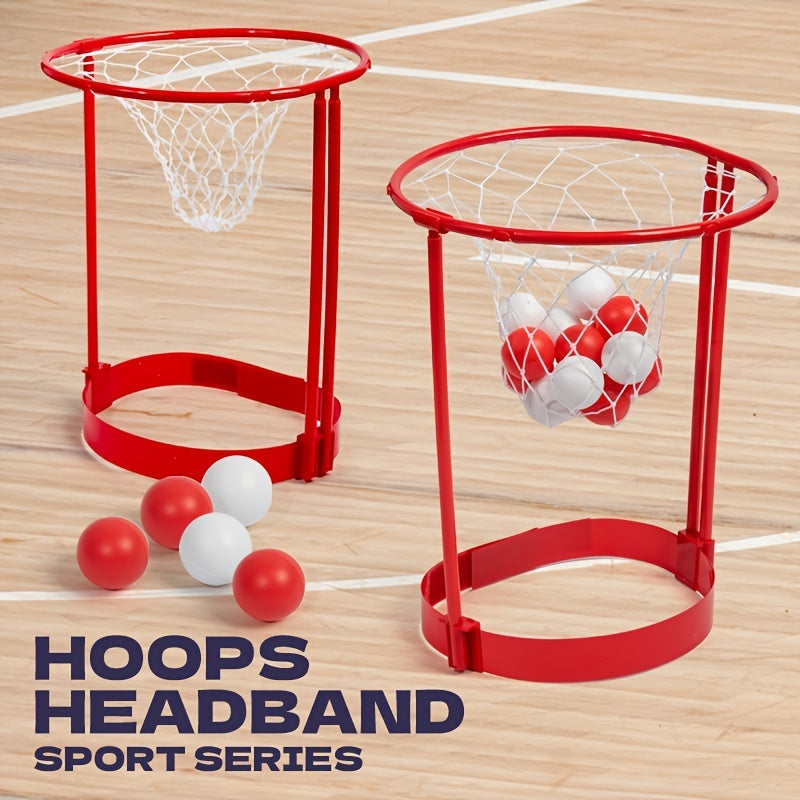 2 Packs Head Hoop Basketball Party Game For Kids And Adults Carnival Game Adjustable Basket Net Headband With 20 Balls For Carnival Party Birthday Party Indoor Outdoor Game Halloween Christmas Gift