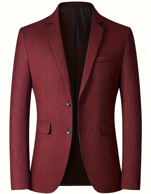 Men's Single-Breasted Blazer, Casual Slim Fit Business Suit Jacket,