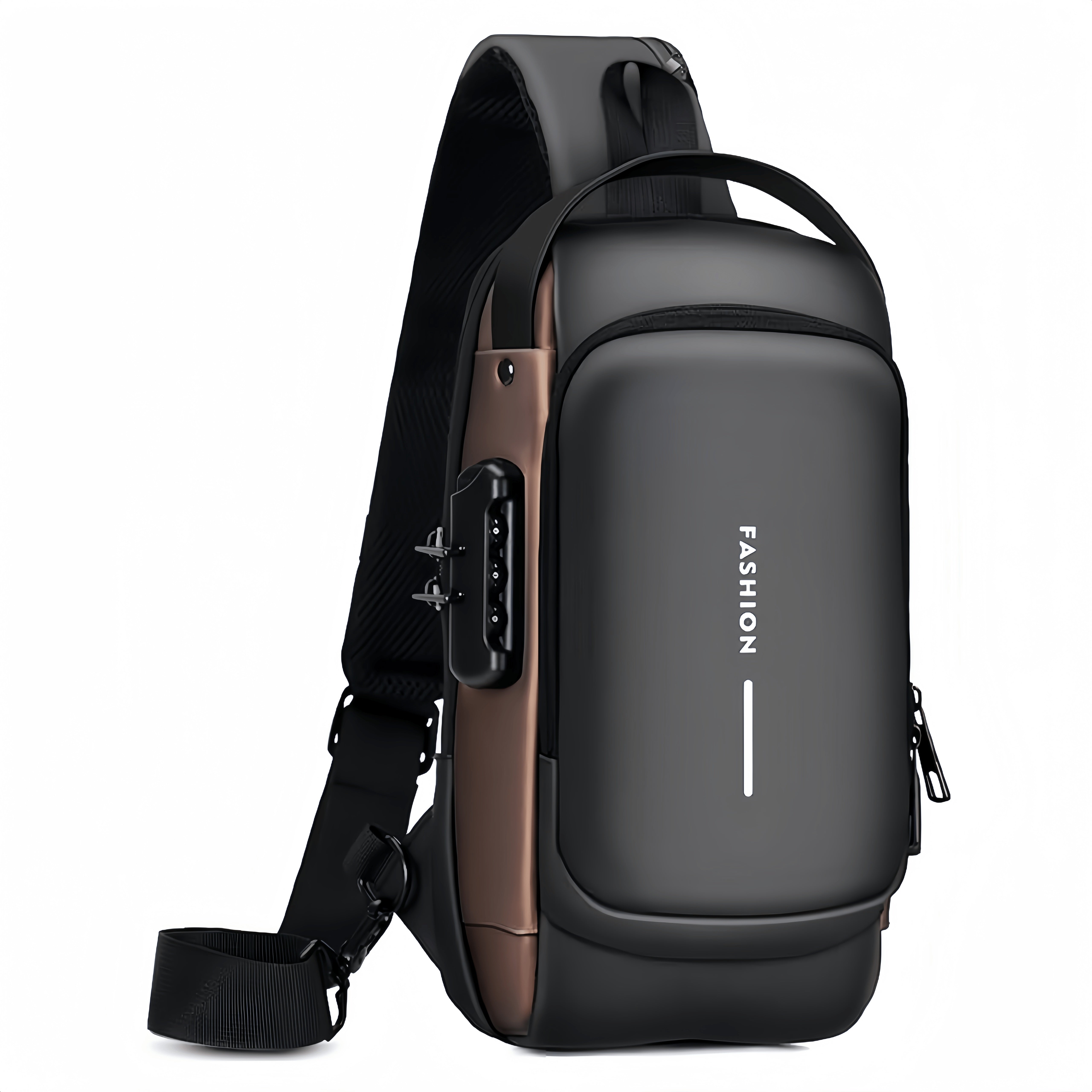 1pc Multi-functional Trendy Sling Bag With Password Lock,