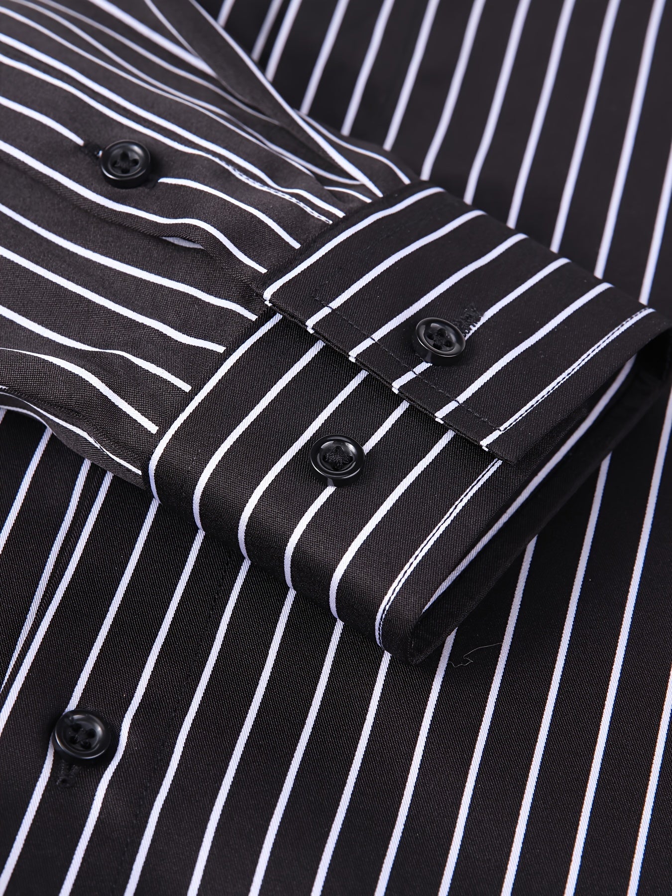 Men's Striped Lapel Collar Design Dress Shirts,