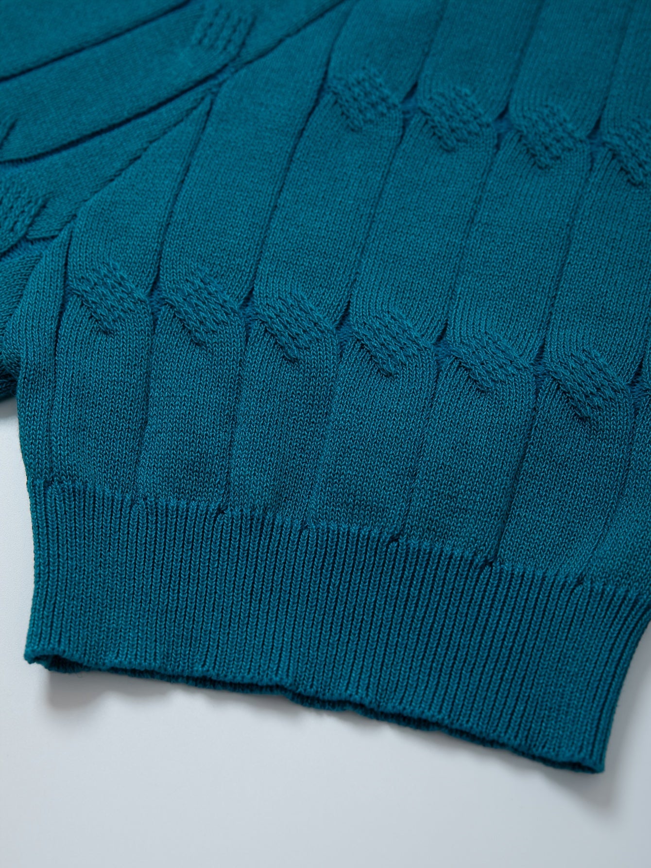 Chic Knit Shirt, Men's Casual Lapel Mid Stretch V-Neck Pullover Sweater