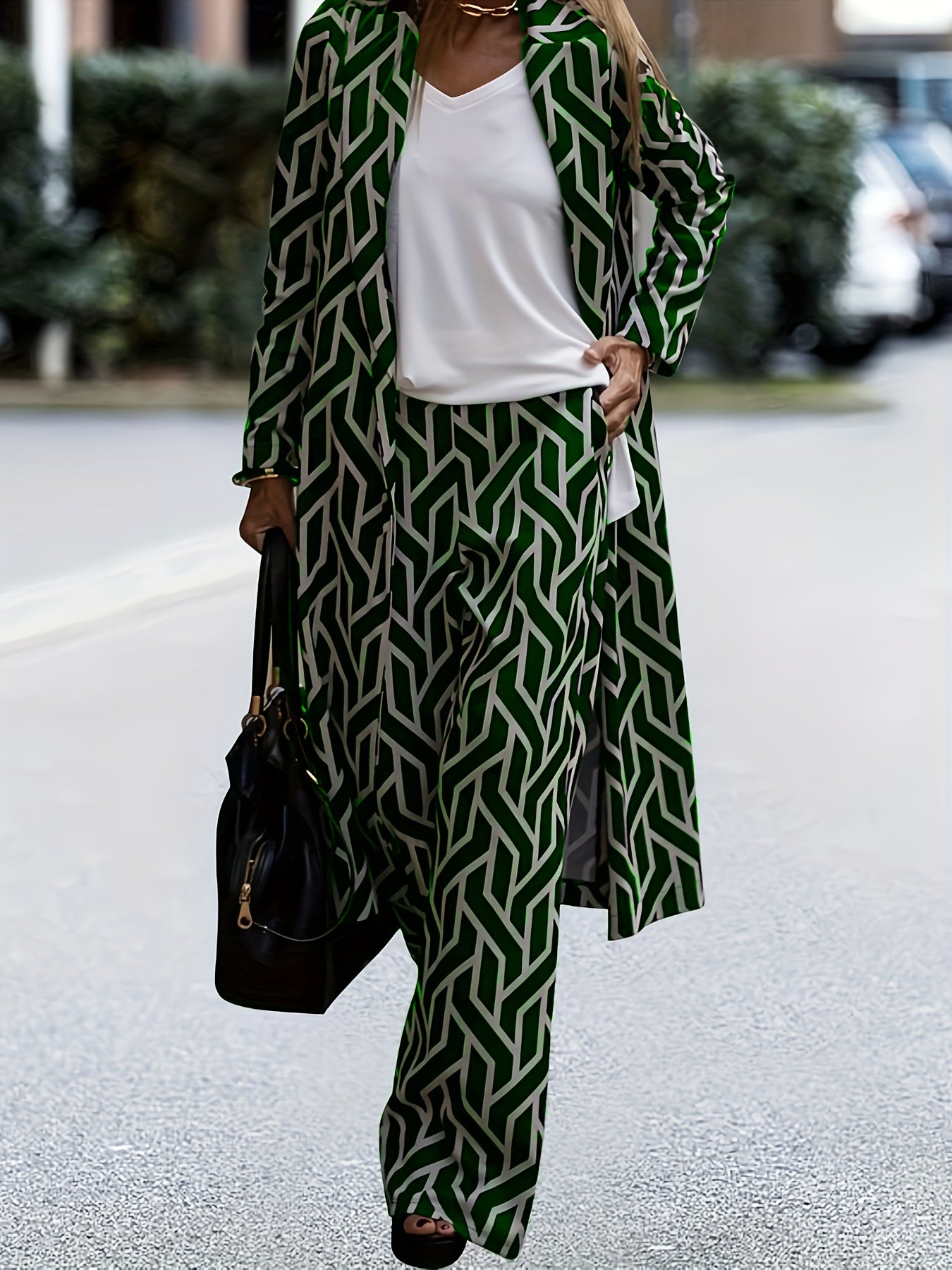 Plus Size Casual Outfits Two Piece Set, Women's.