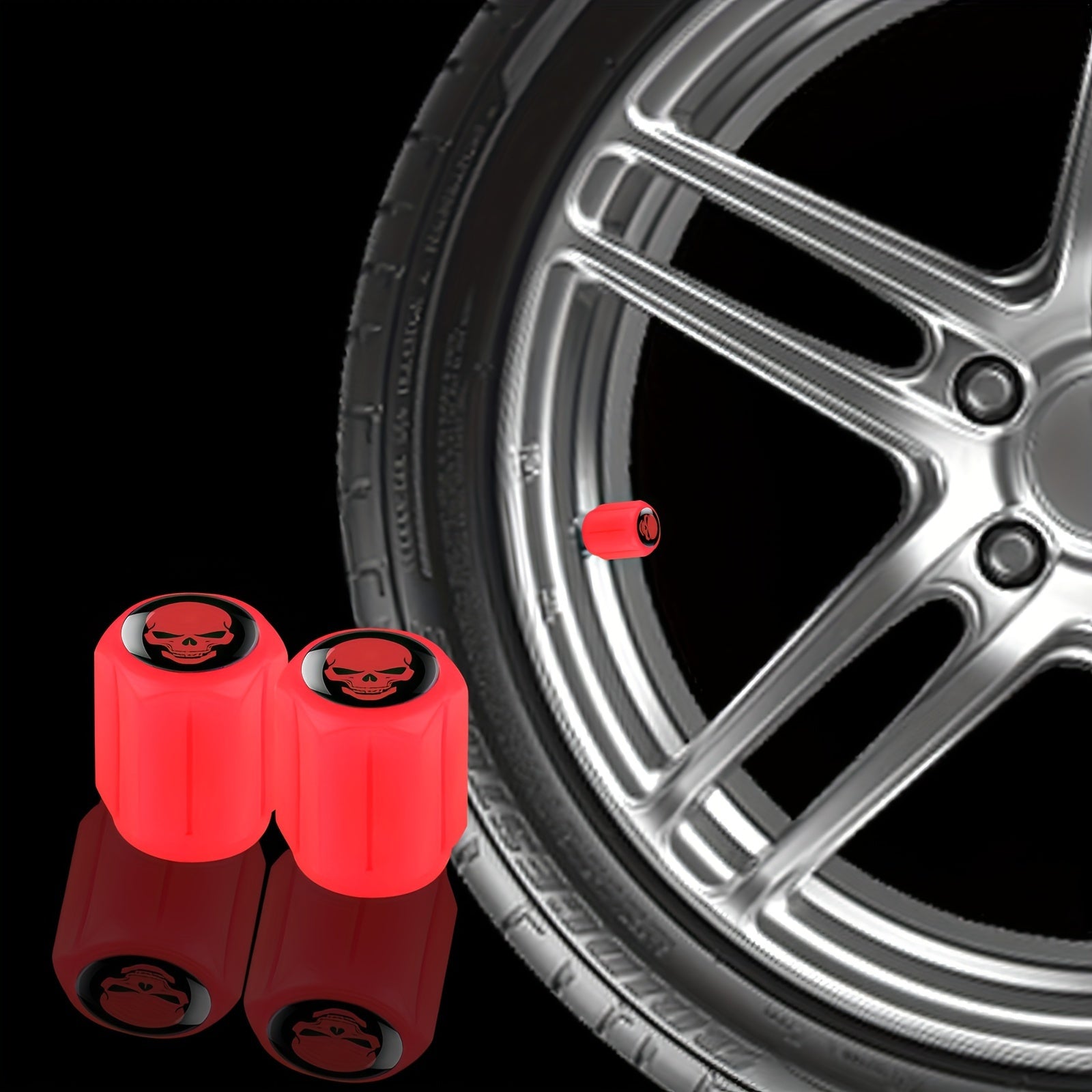 10-Pack Luminous ABS Wheel Valve Caps Night Glow for Cars, Motorcycles, Bicycles, Trucks