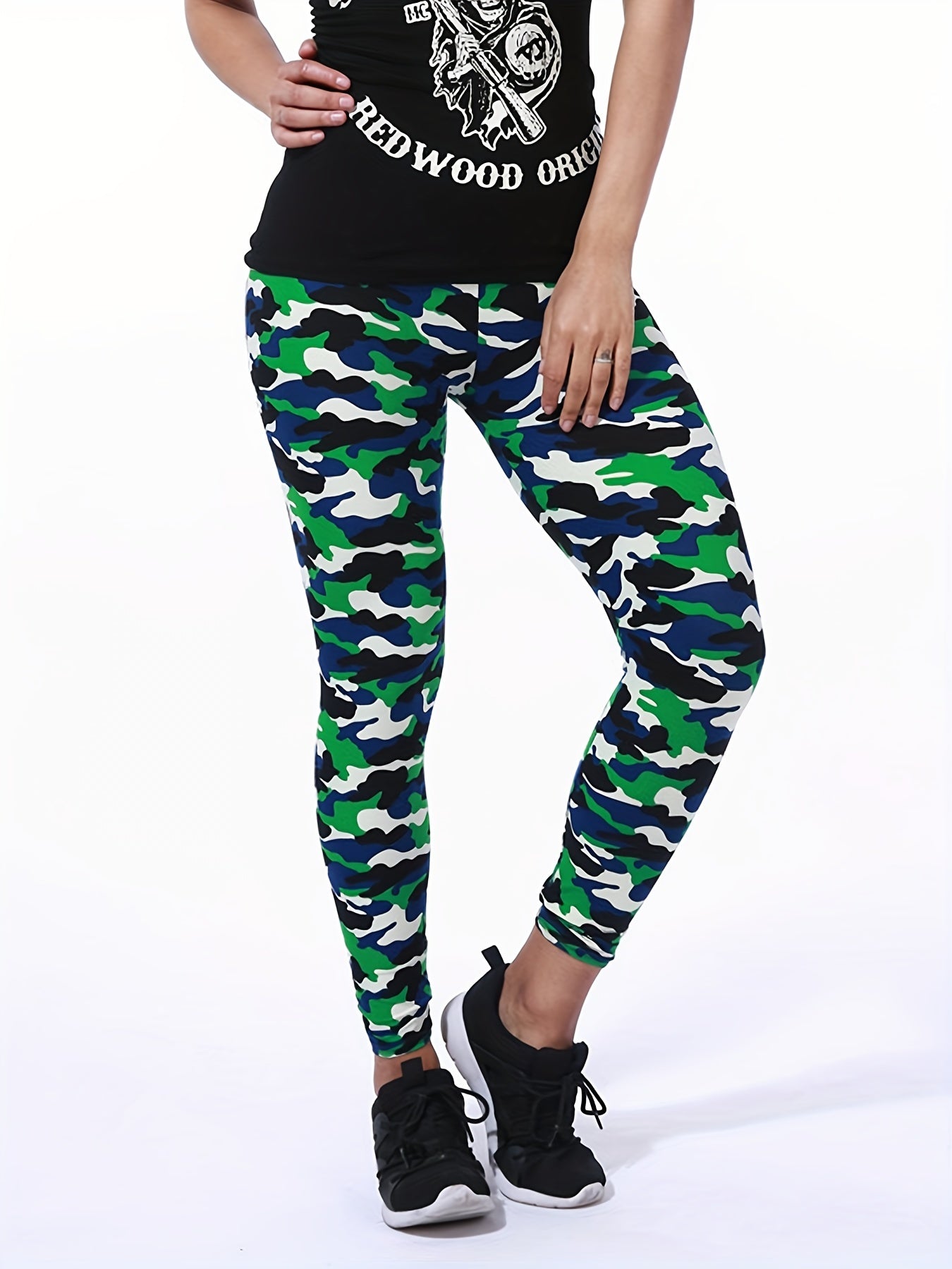 Women's Leggings Floral Printed Pants Casual High Waist Sweatpants Leggings.
