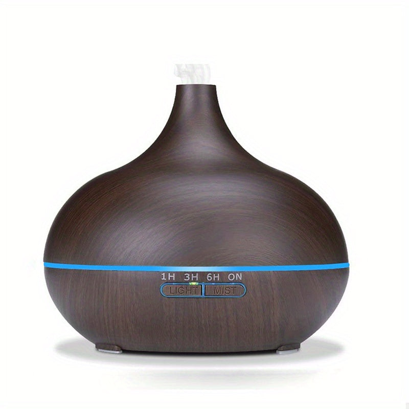 1pc Aroma Diffuser Essential Oil Large Room Office 550ml Wood Color USB Charge Essential Oil Diffusers Cool Mist Humidifier Super Quiet Ambient 7 Color LED Light Waterless Auto Off Aromatherapy Diffuser For Home Bedroom Gift