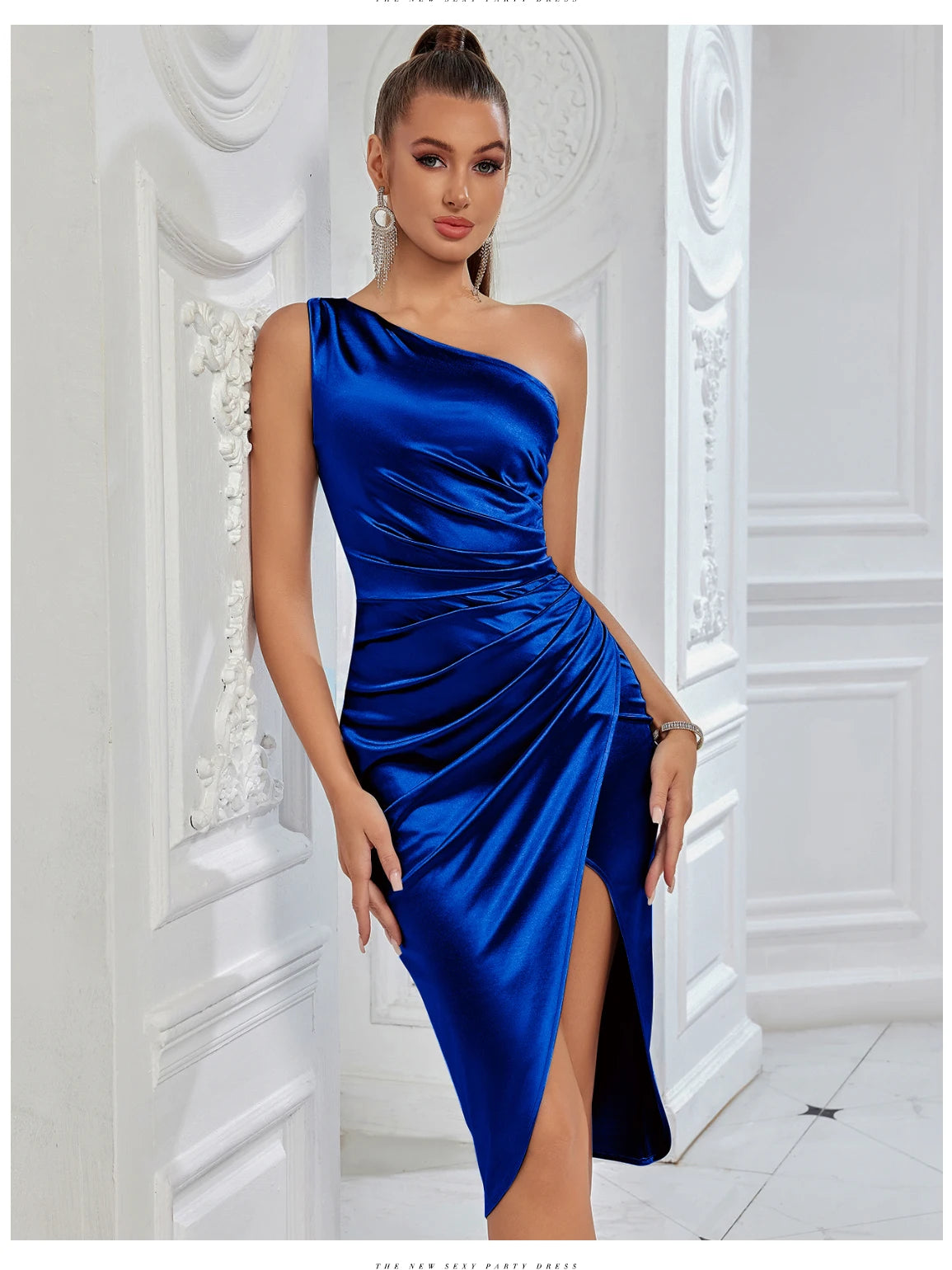 ADYCE 2024 New Summer One Shoulder For Women Drape Elegant Dress Celebrity Evening Party Dresses High slit Sexy Bodycon Vestidos
