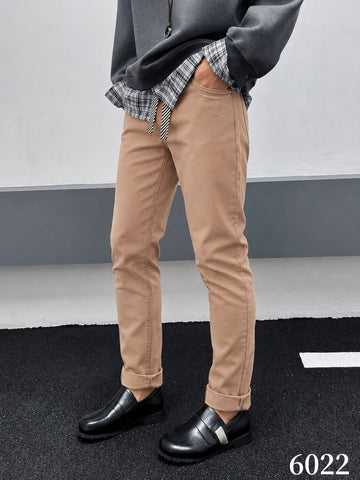 Kids Khaki Jogger-Style Chinos Striped Bow Belt Boys | Sizes |2-12 Years | MH