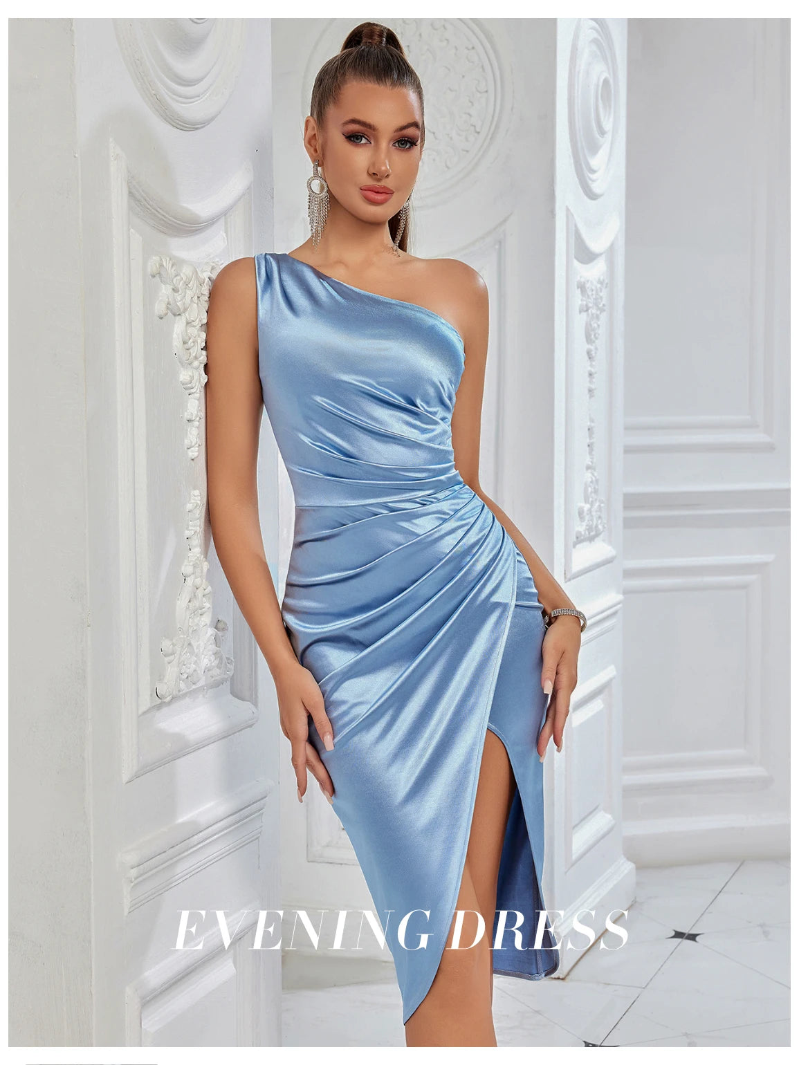 ADYCE 2024 New Summer One Shoulder For Women Drape Elegant Dress Celebrity Evening Party Dresses High slit Sexy Bodycon Vestidos