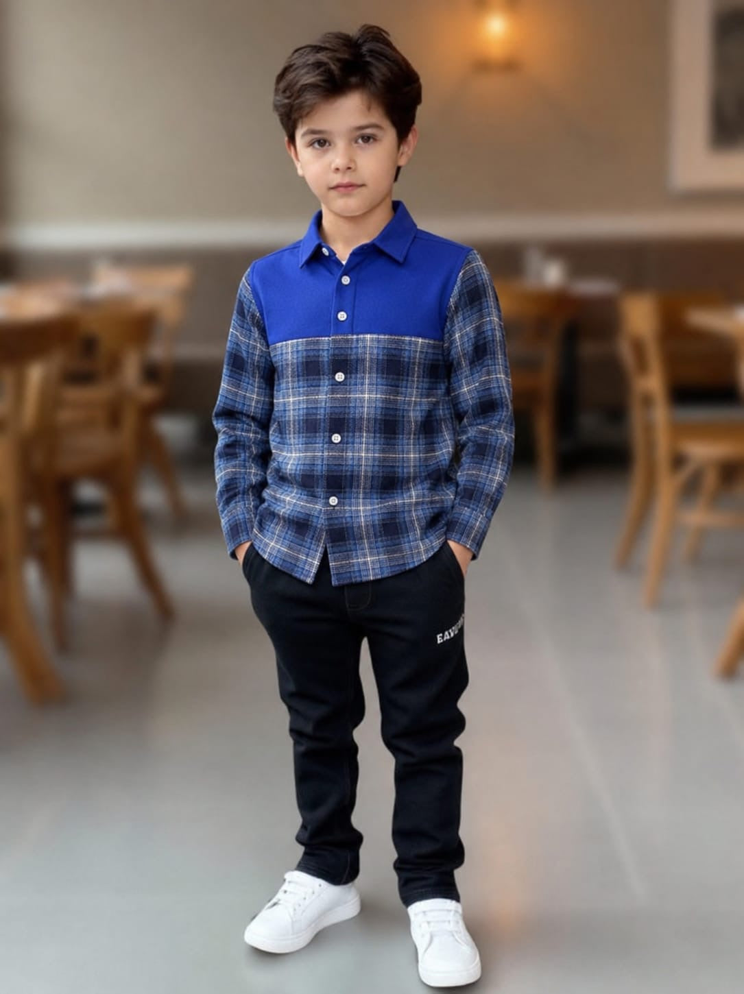 Boys' Premium Plaid Button-Down Shirt – Western Yoke Cotton Long Sleeve (Ages 3-14)