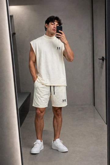Men's Oversized Muscle Tee & Shorts Set | Breathable Gym Coord - 8 Colors | Sizes M-XXL |MH