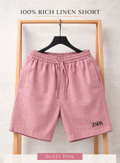 Men’s Premium Rich Linen Casual Shorts | Elastic Drawstring Waist | Beach & Summer Wear | 4 Colors | M–XXL |MH