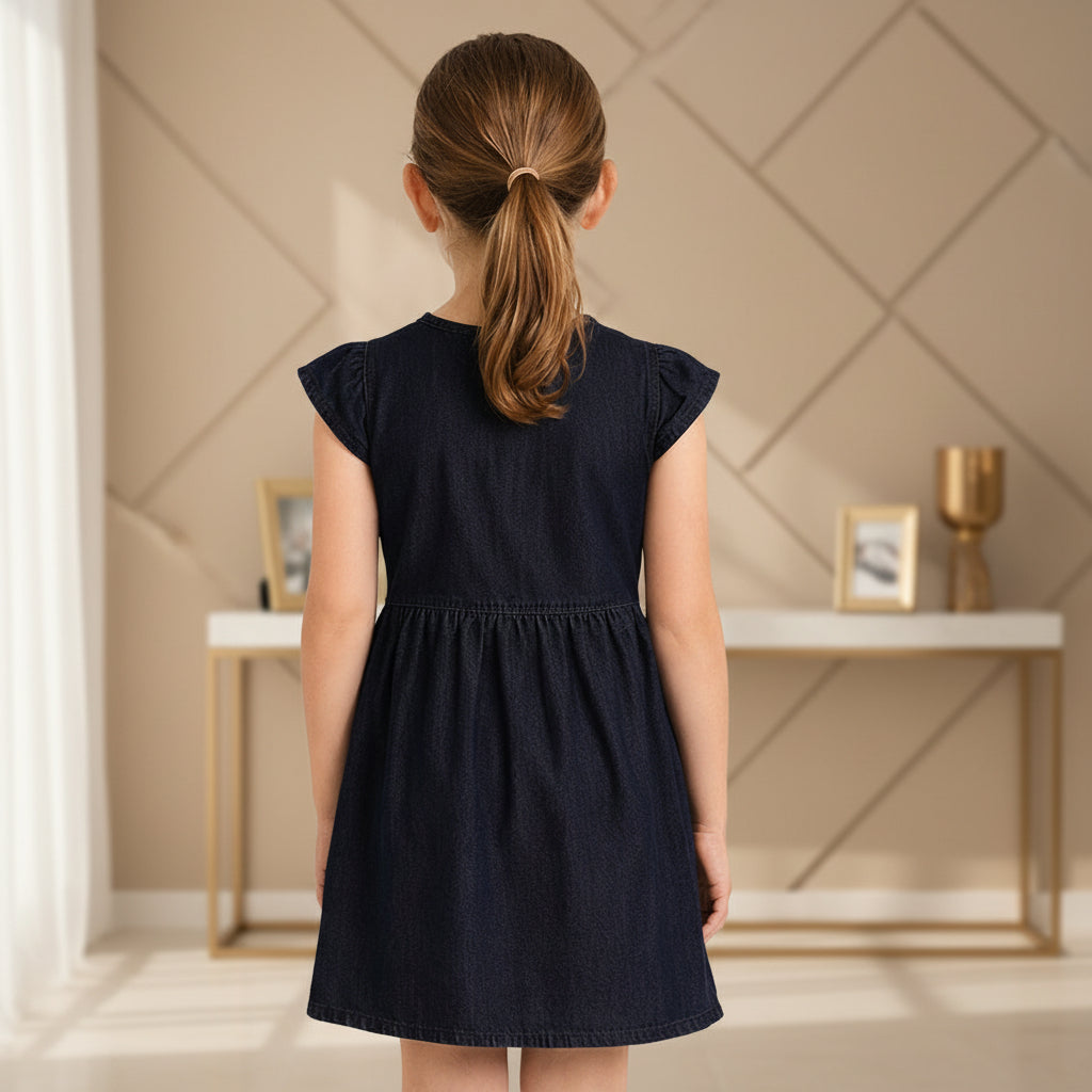 Indigo Charm Girls Denim Fashion Tunic,Sizes(1-6Years) | MH