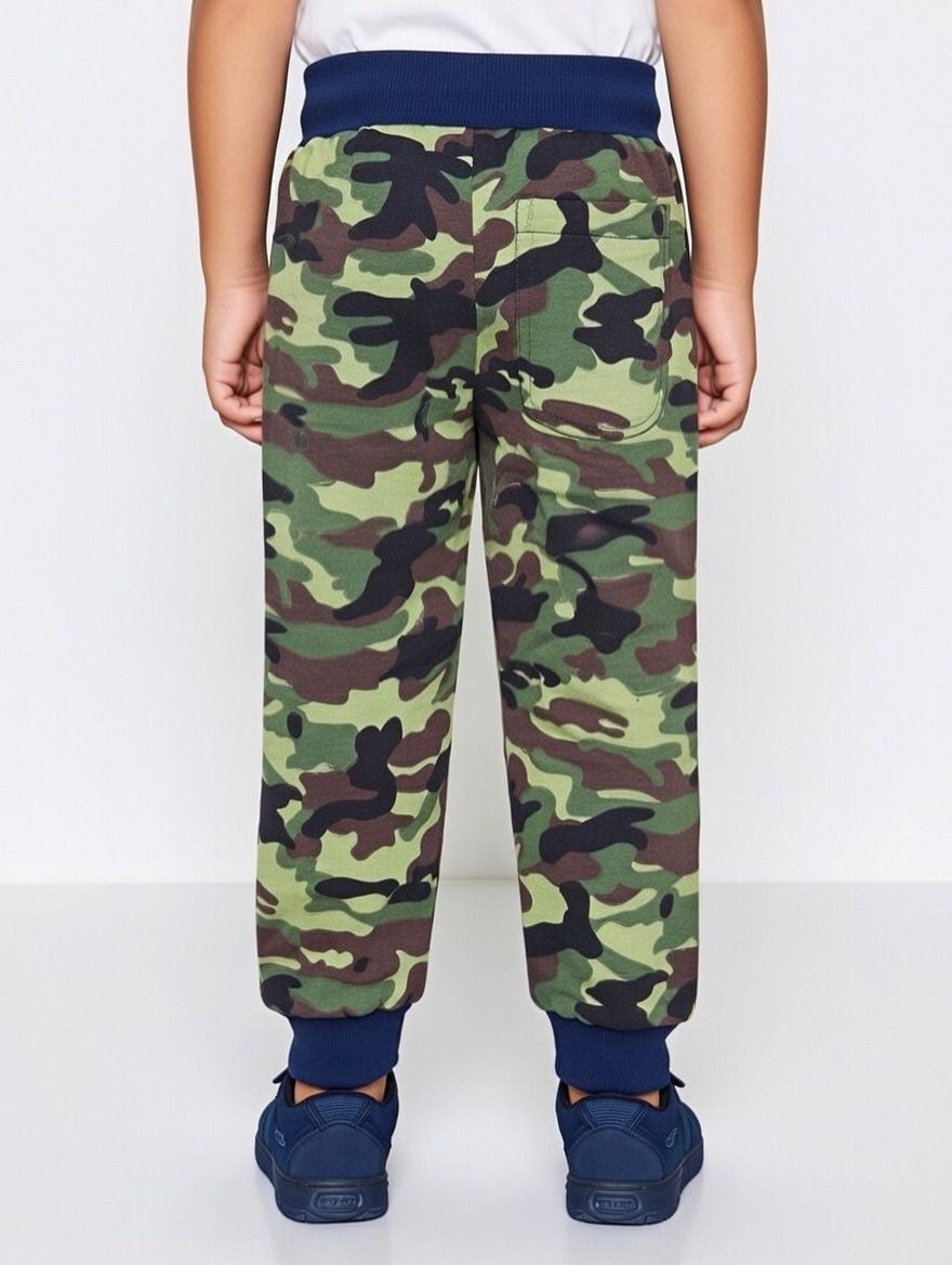 Kid Boy's CAMO Print Waist-Leg Rib Trouser | MH