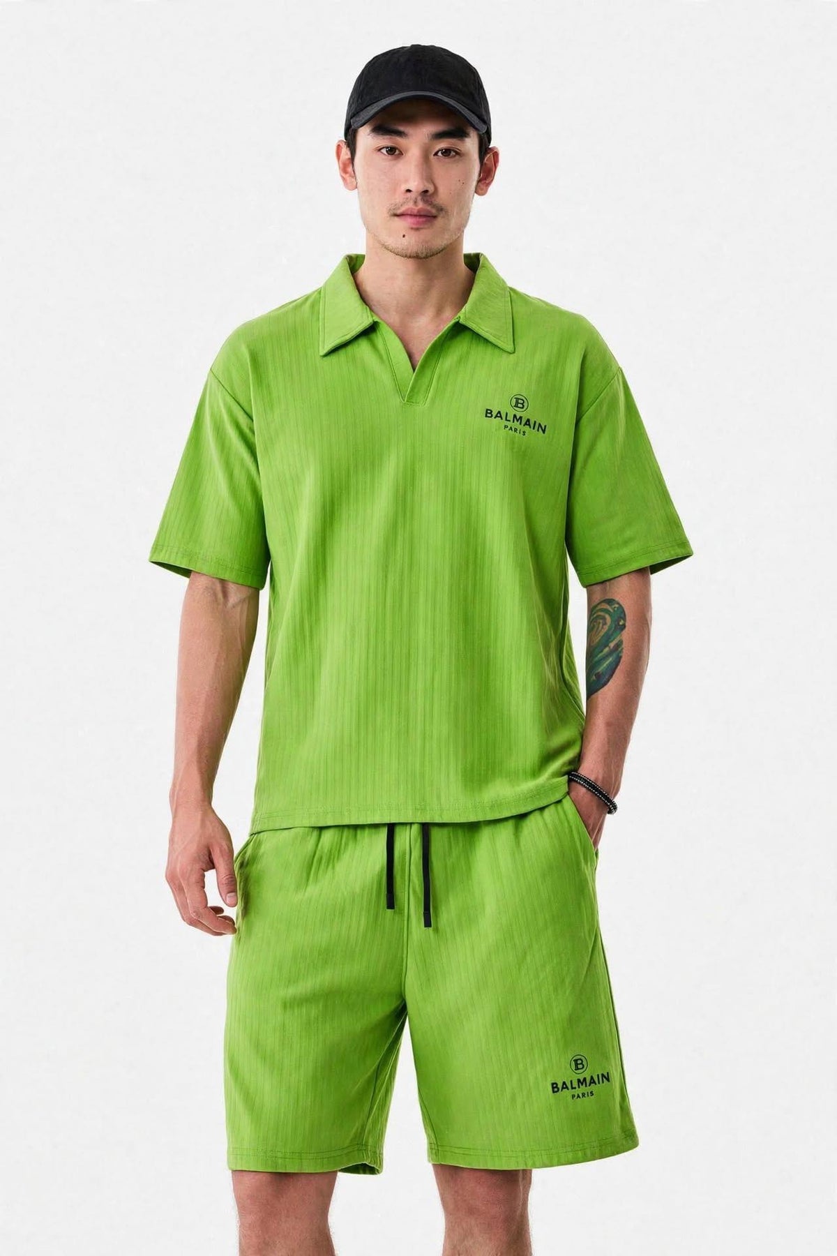 Dobi Cotton Co-Ord Set - Polo & Shorts | MEN