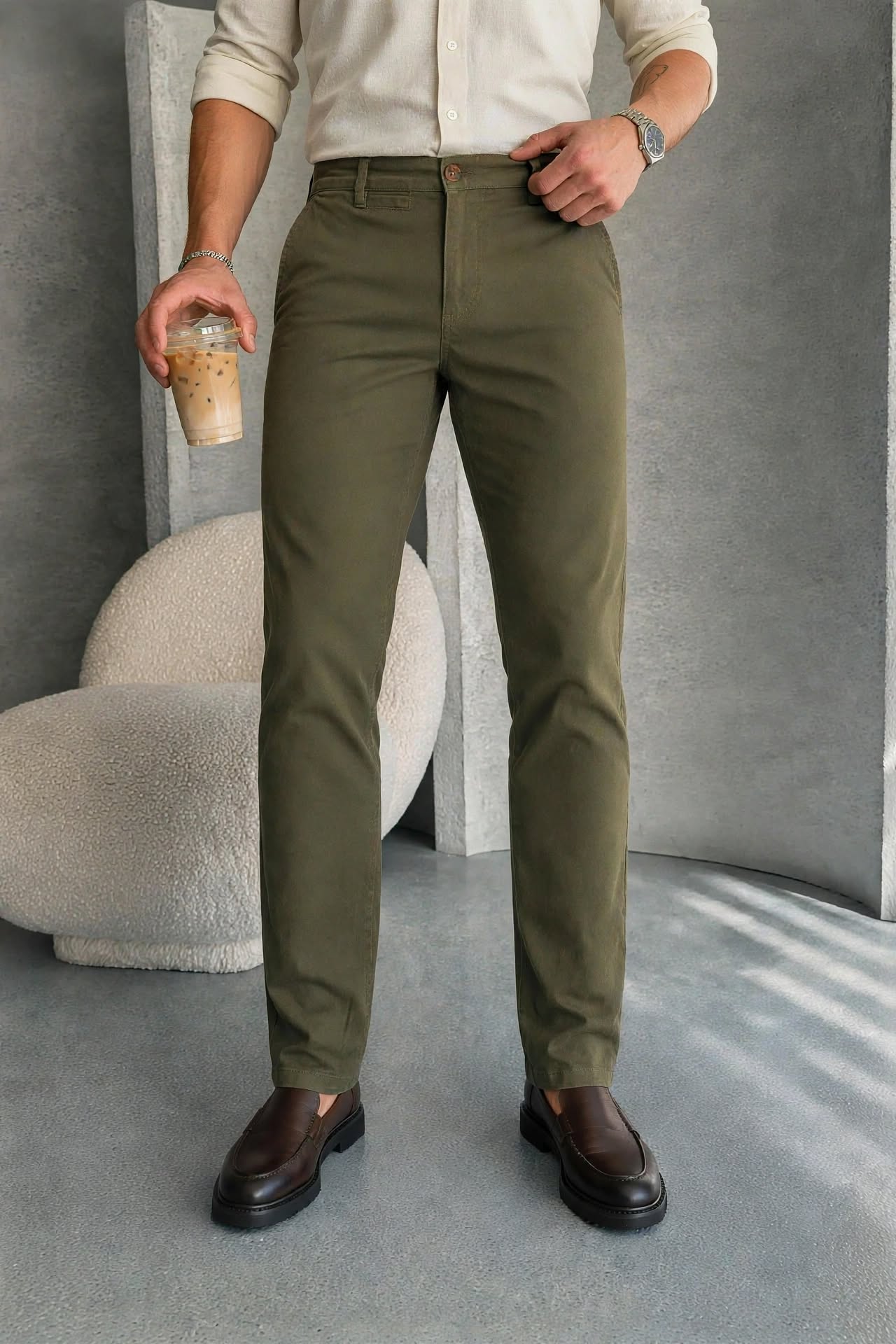 MH Olive Chino - Front View