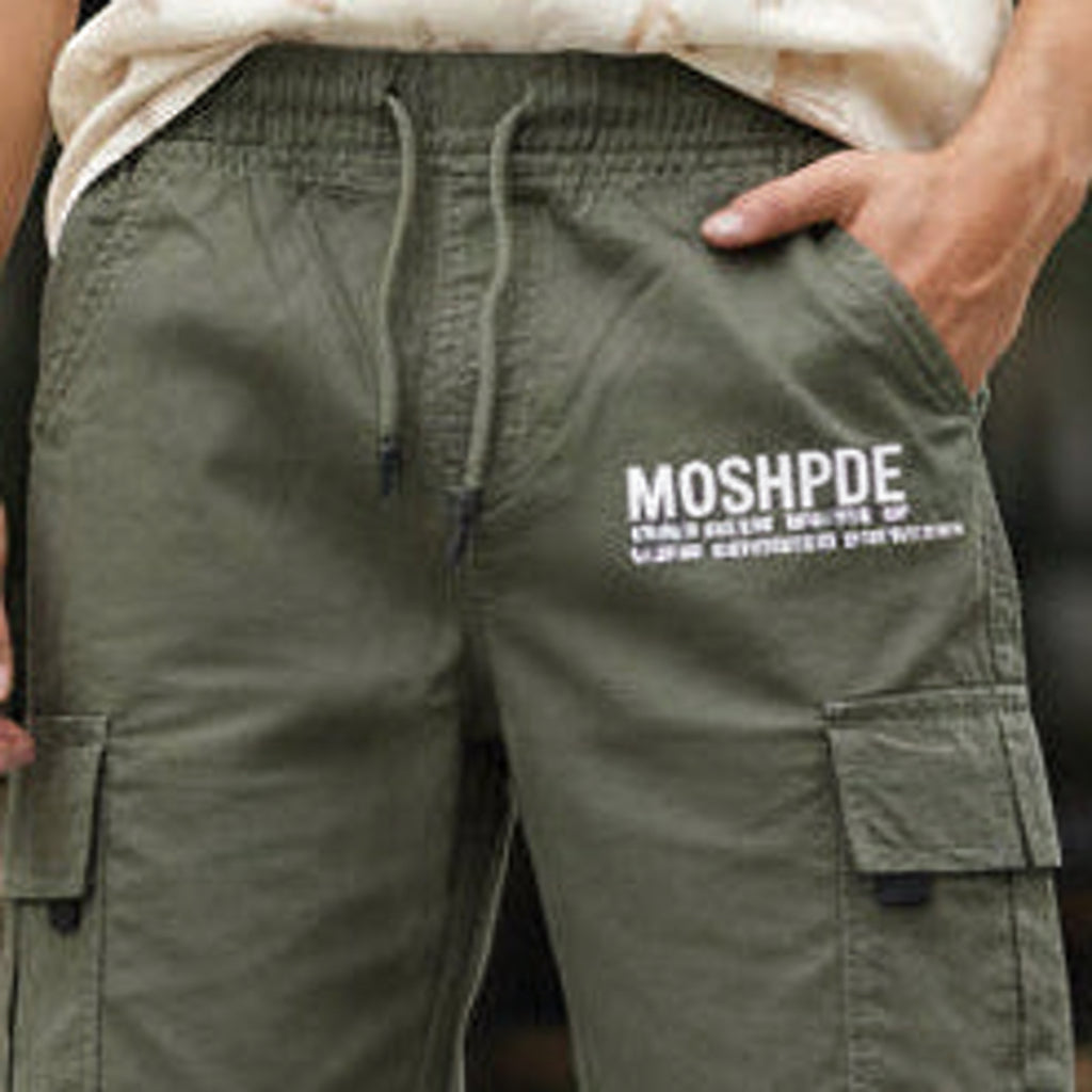 Men’s Olive Green Cargo Shorts 17-24 Years - Casual Drawstring Summer Shorts with Pockets | MH