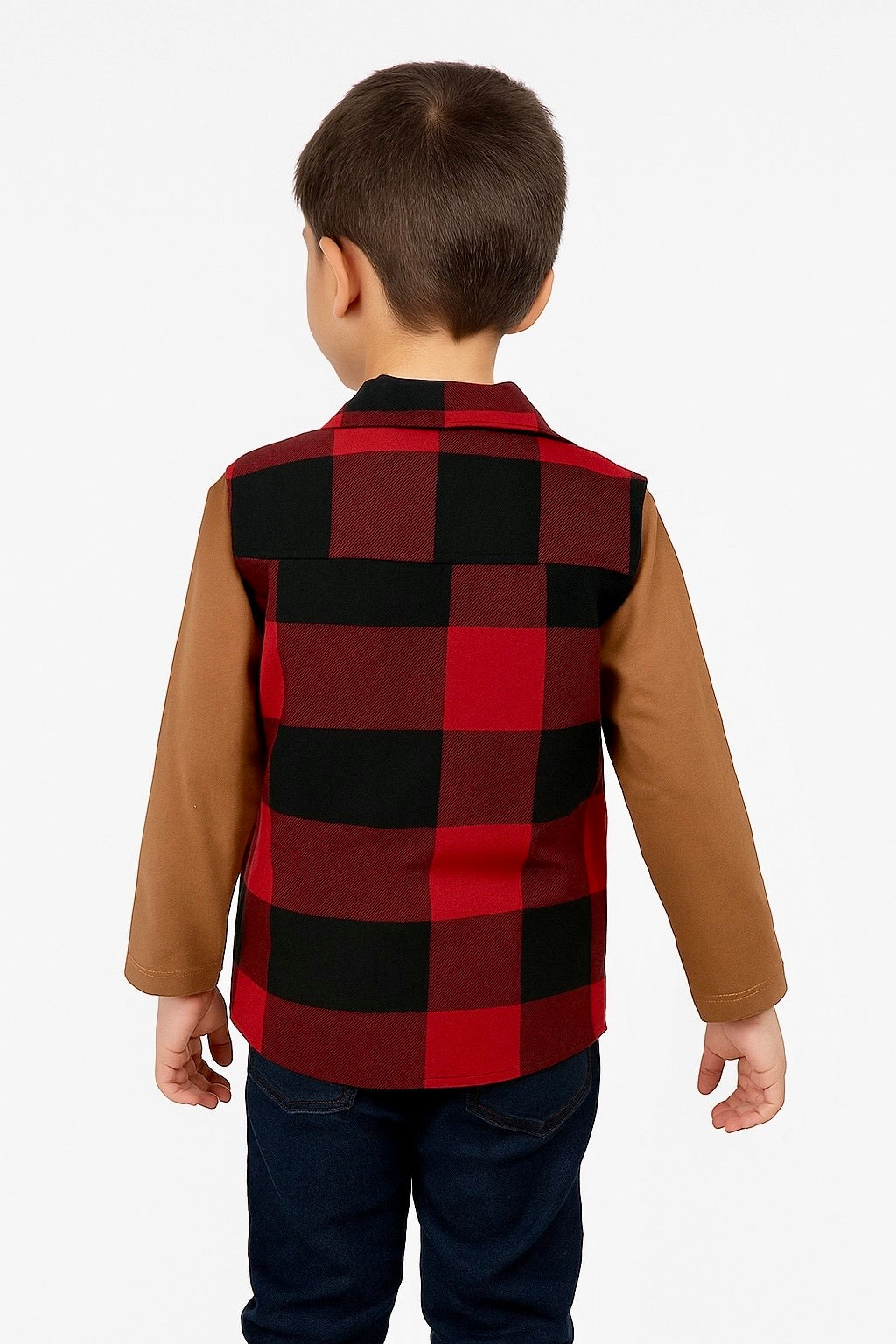 Kids Plaid Button Down Shirt Long Sleeve Casual Check Plaid | Ages 2-12 | MH