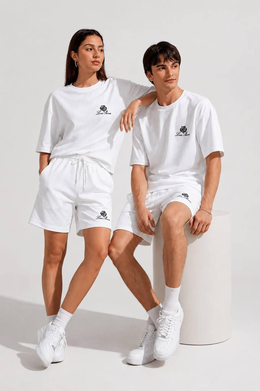 Premium Oversized T-Shirt & Shorts Co-ord Set | Casual Streetwear | Embroidered Logo | 6 Colors | M–XXL | MH