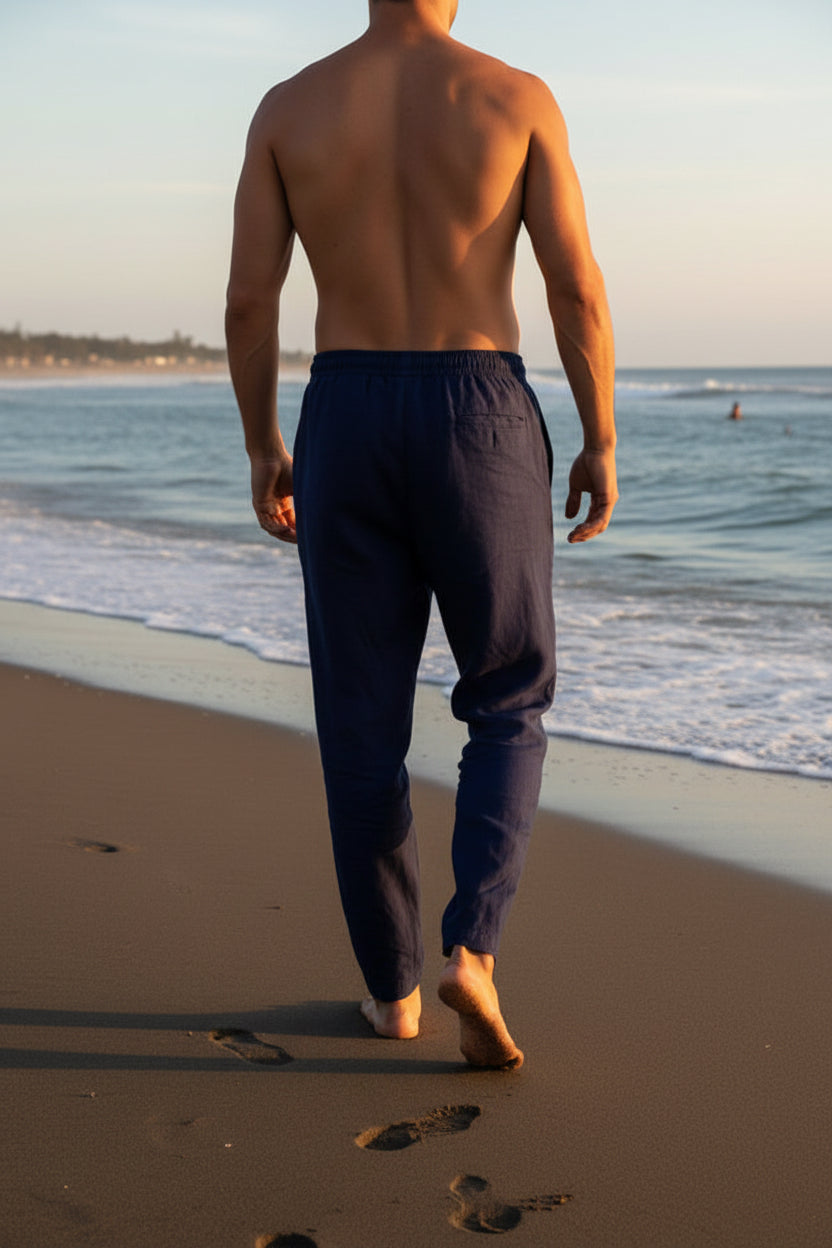 Men’s Premium Linen Drawstring Trouser | Beach & Casual Pants | Breathable Summer Bottom | 5 Colors | M–XXL | MH